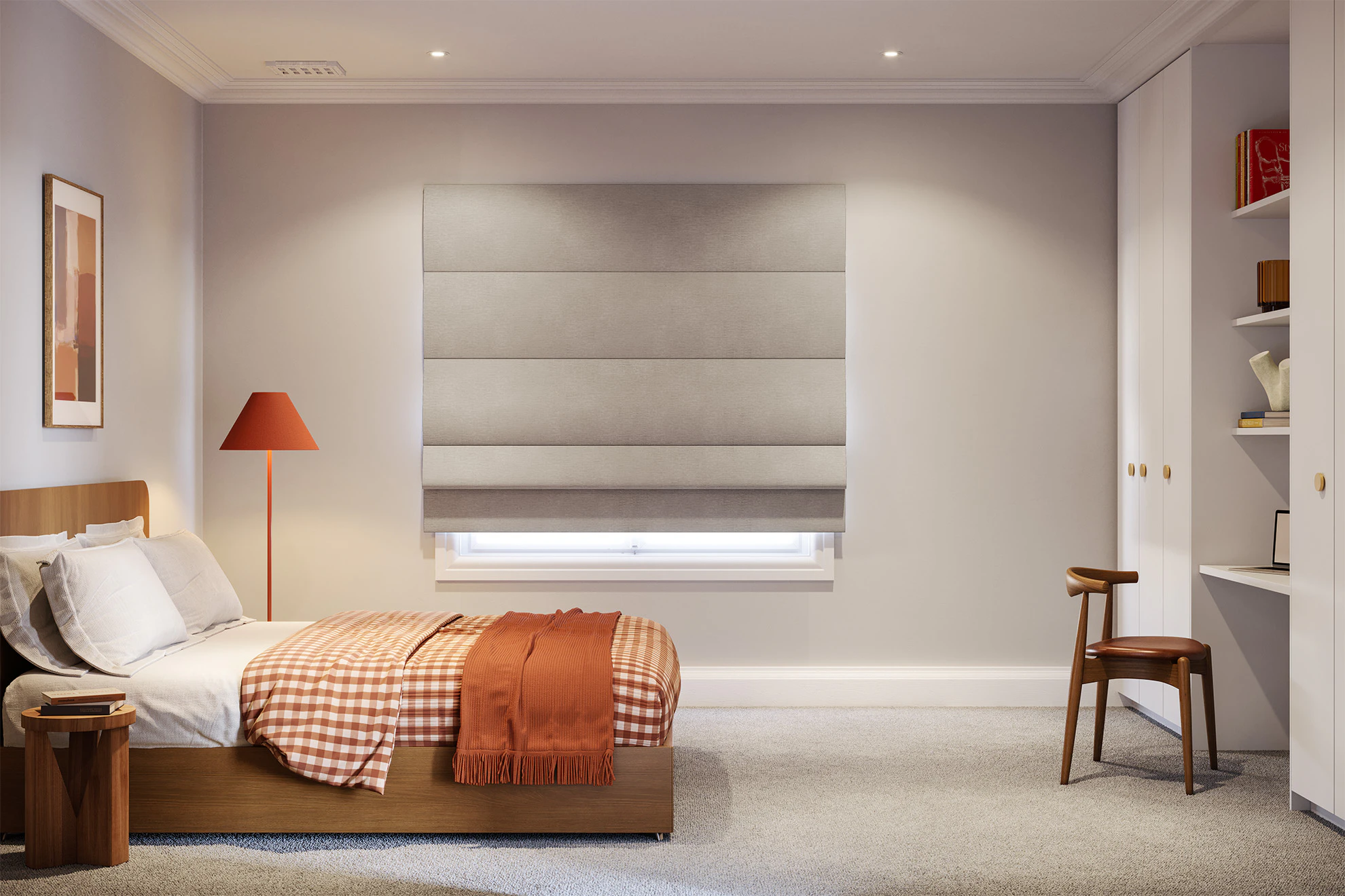 Margot Blackout Roman Blinds in Ceramic