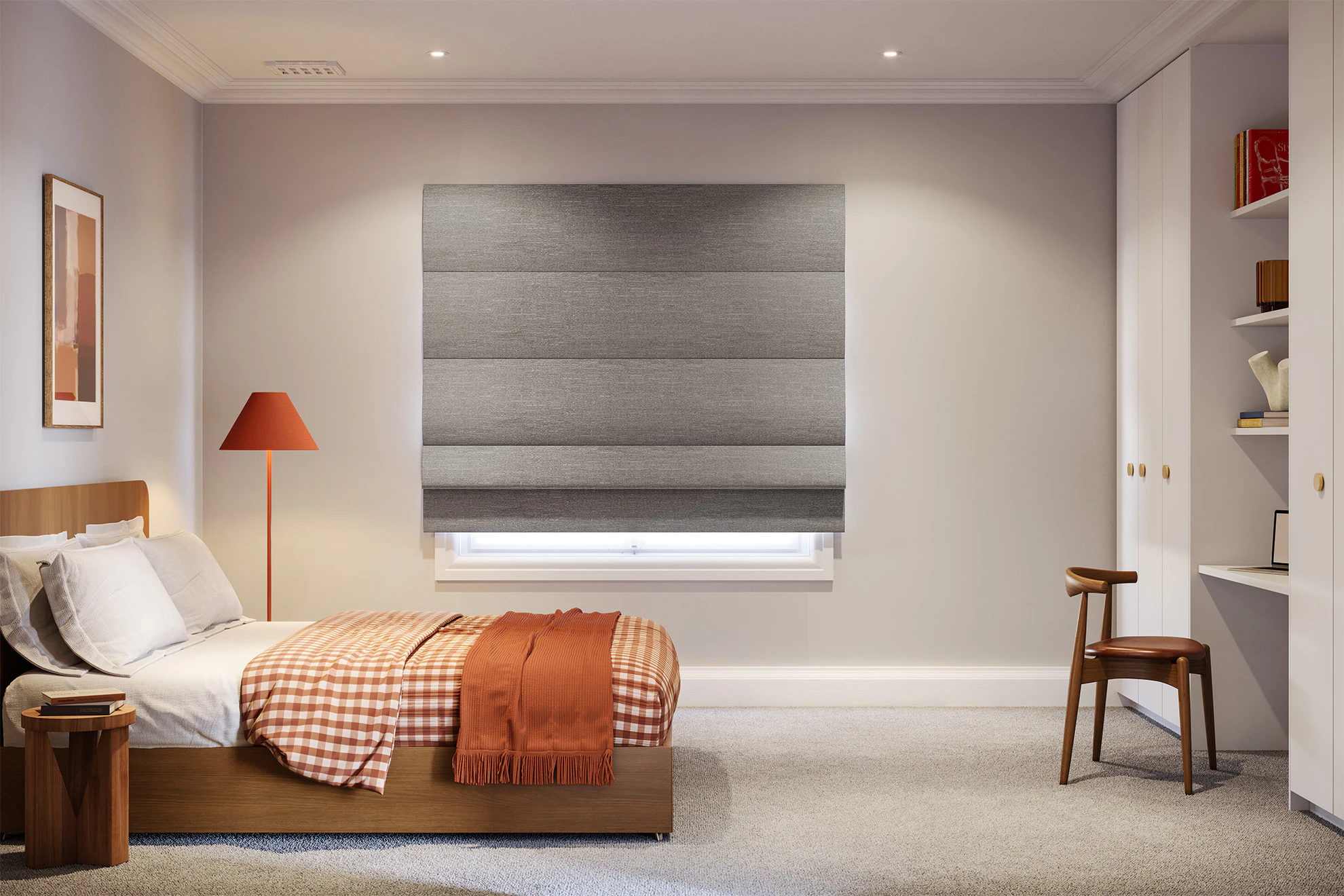 Trish Blackout Roman Blinds in Silverlock