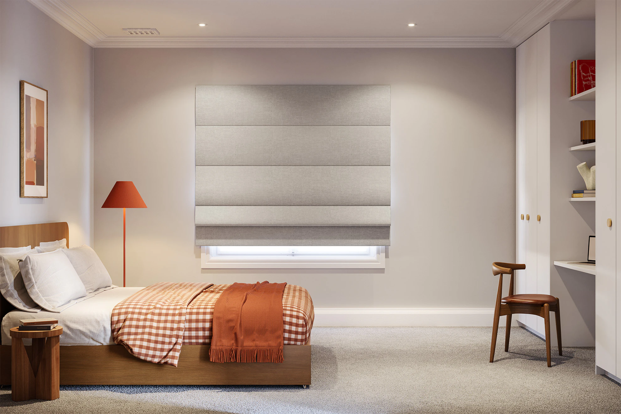 Marion Blackout Roman Blinds in Soba