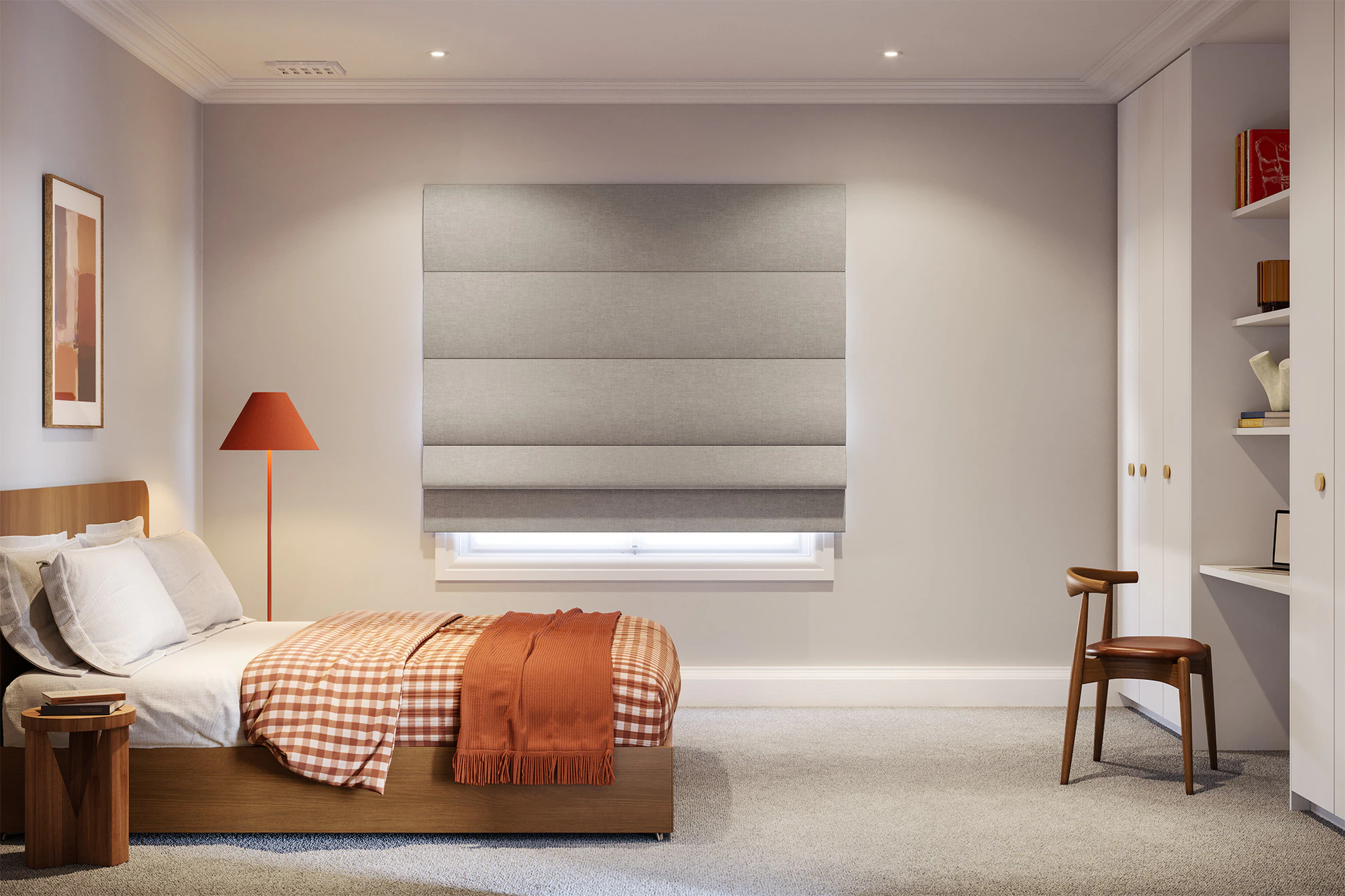 Marion Blackout Roman Blinds in Raffia