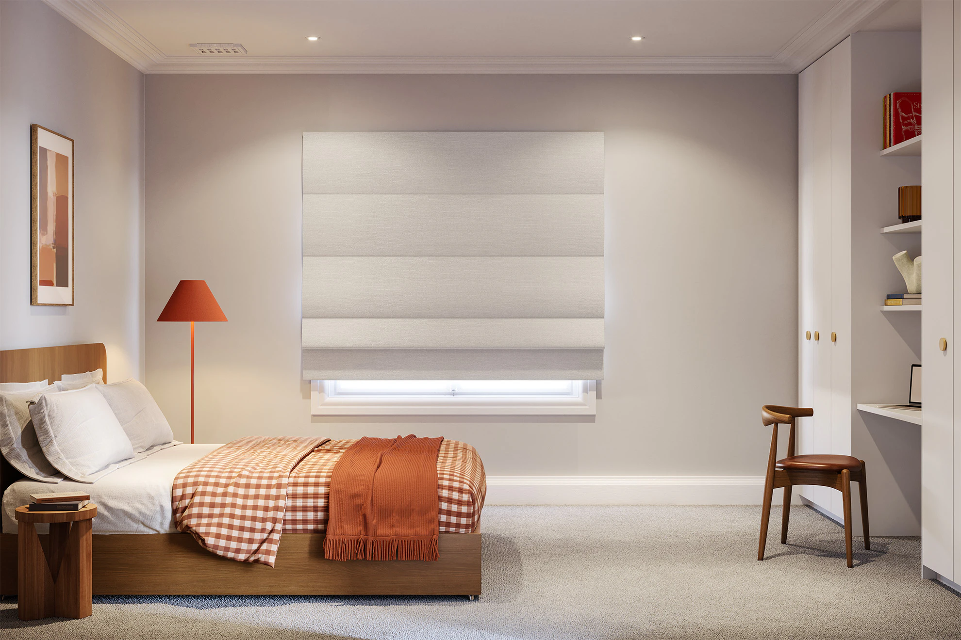 Trish Blackout Roman Blinds in Serial