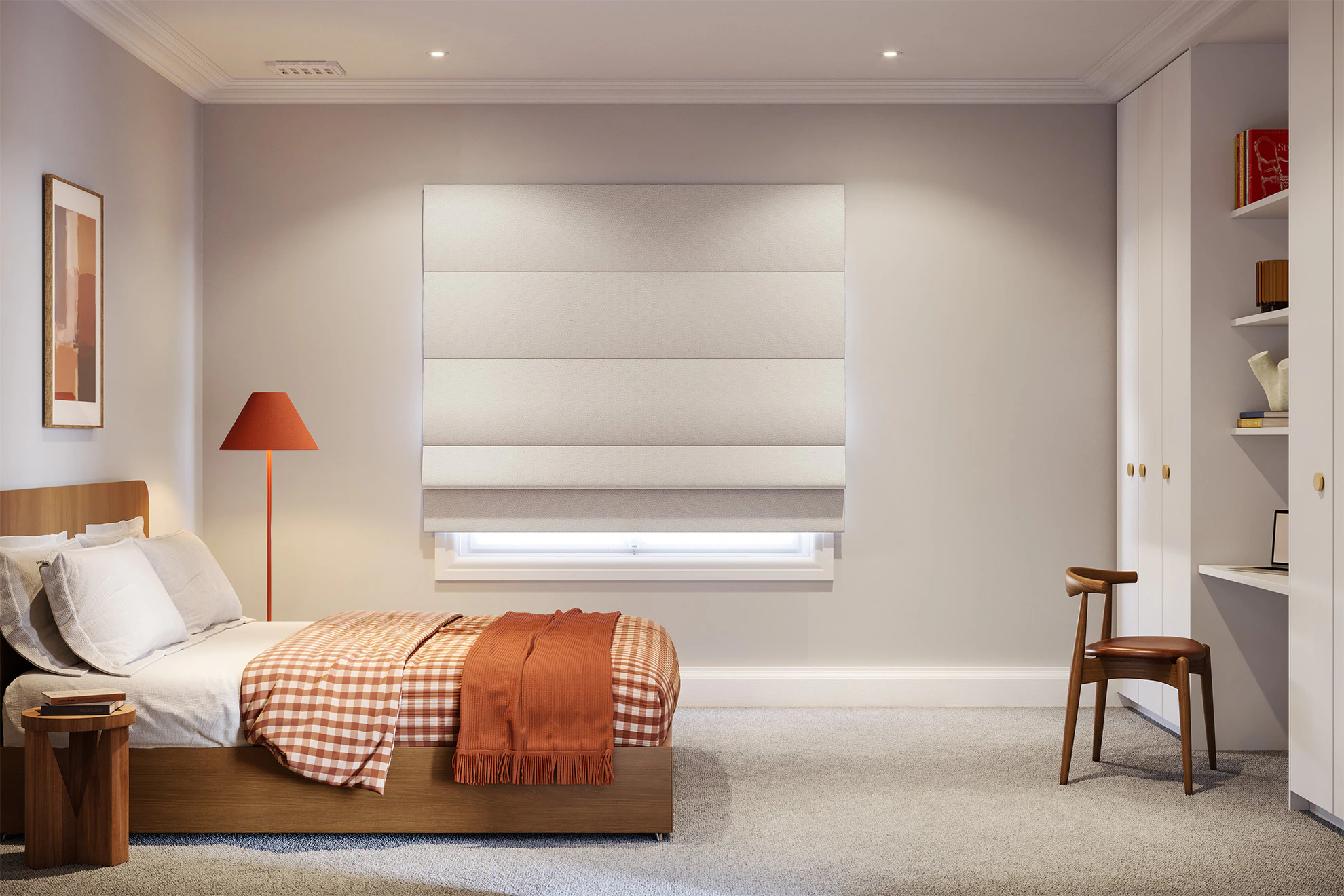 Jessica Blackout Roman Blinds in Ecru