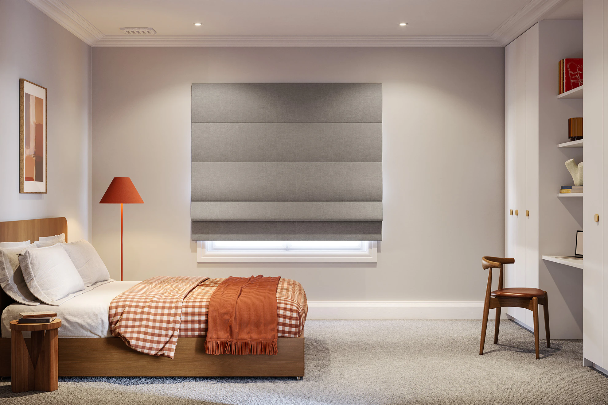 Marion Blackout Roman Blinds in Fleece