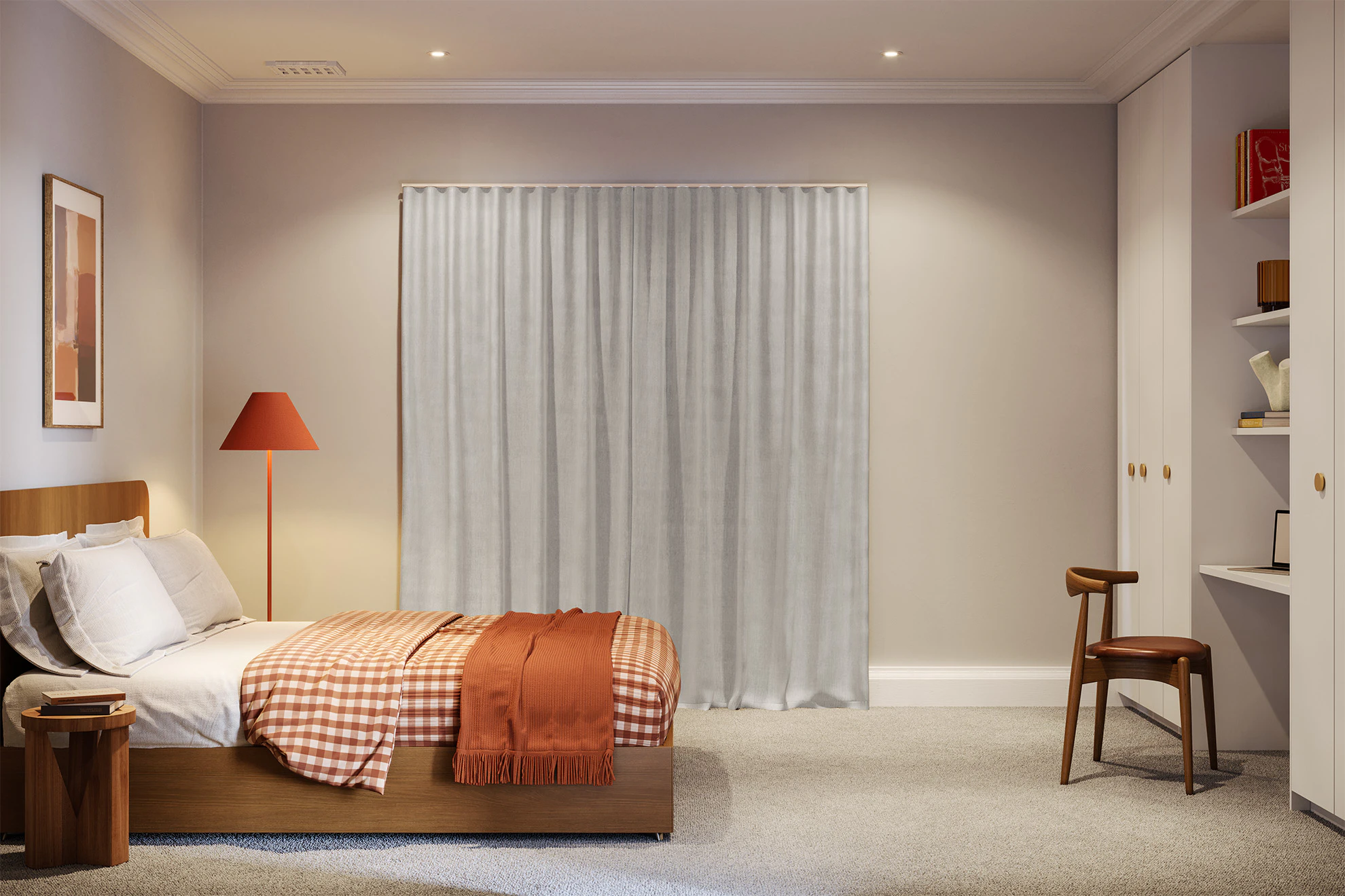 Wendy Lined Sheer Curtains in Shell