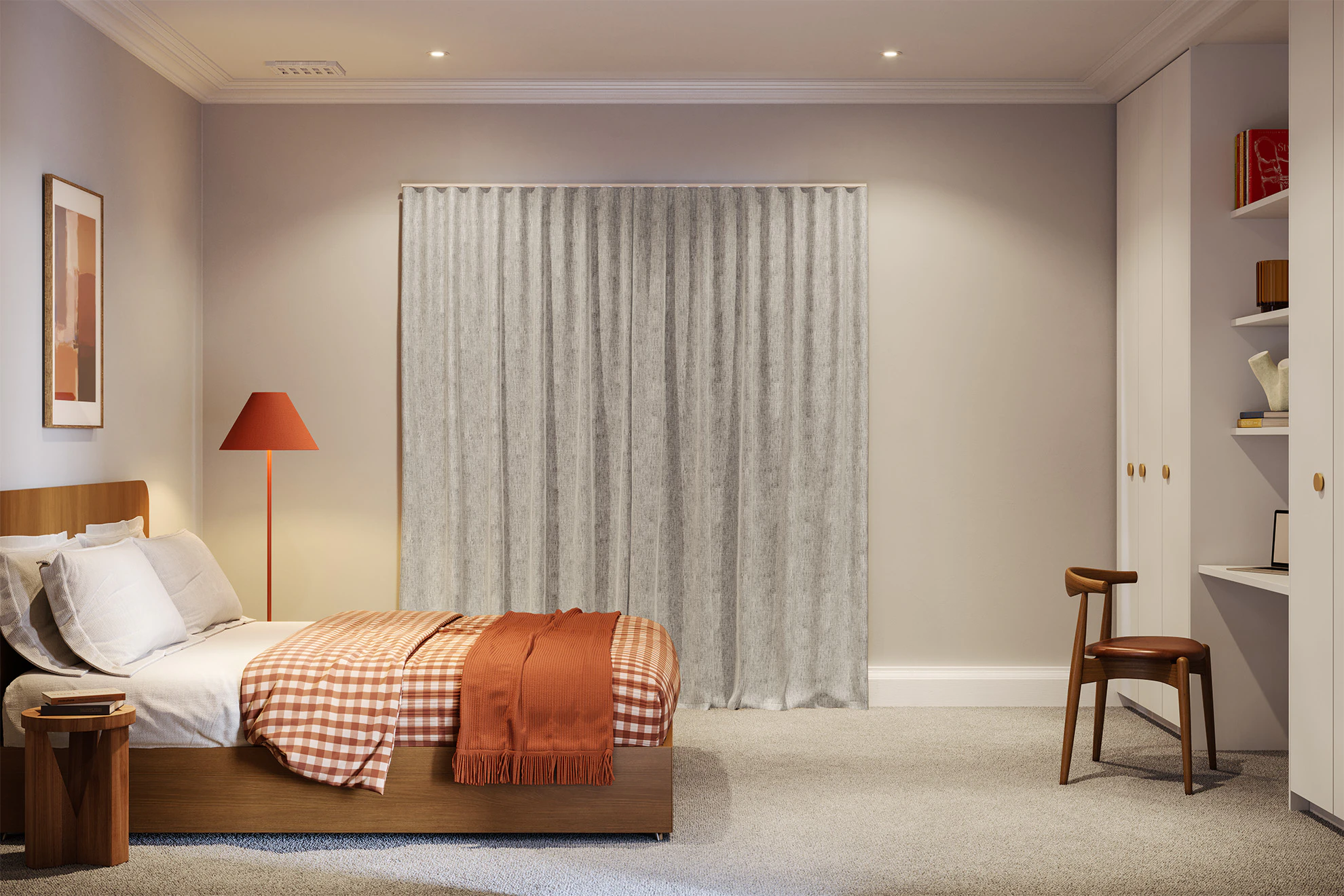 Anna Lined Sheer Curtains in Grain