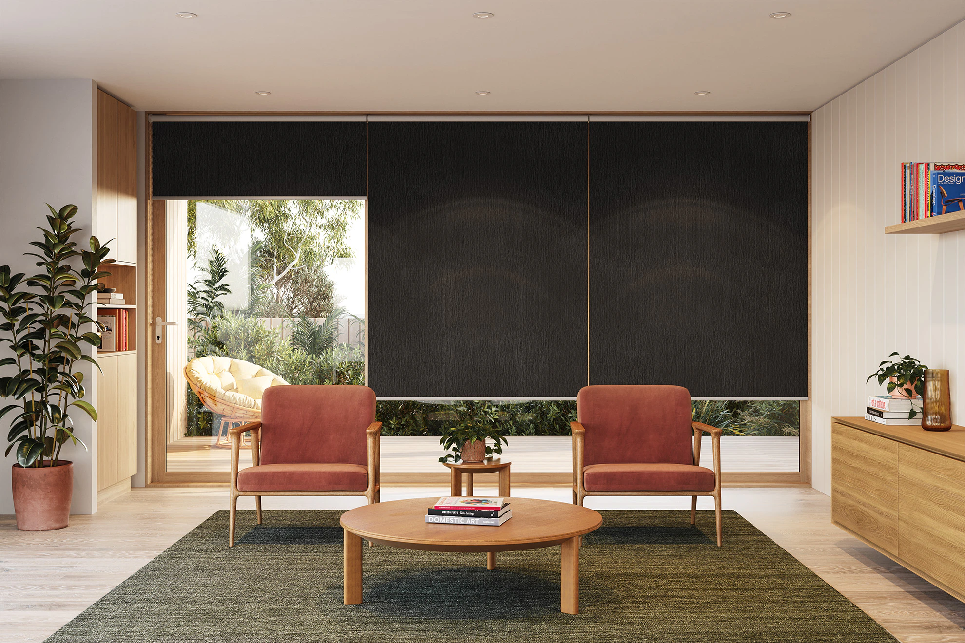 Erica Blackout Linked Roller Blinds in Flint
