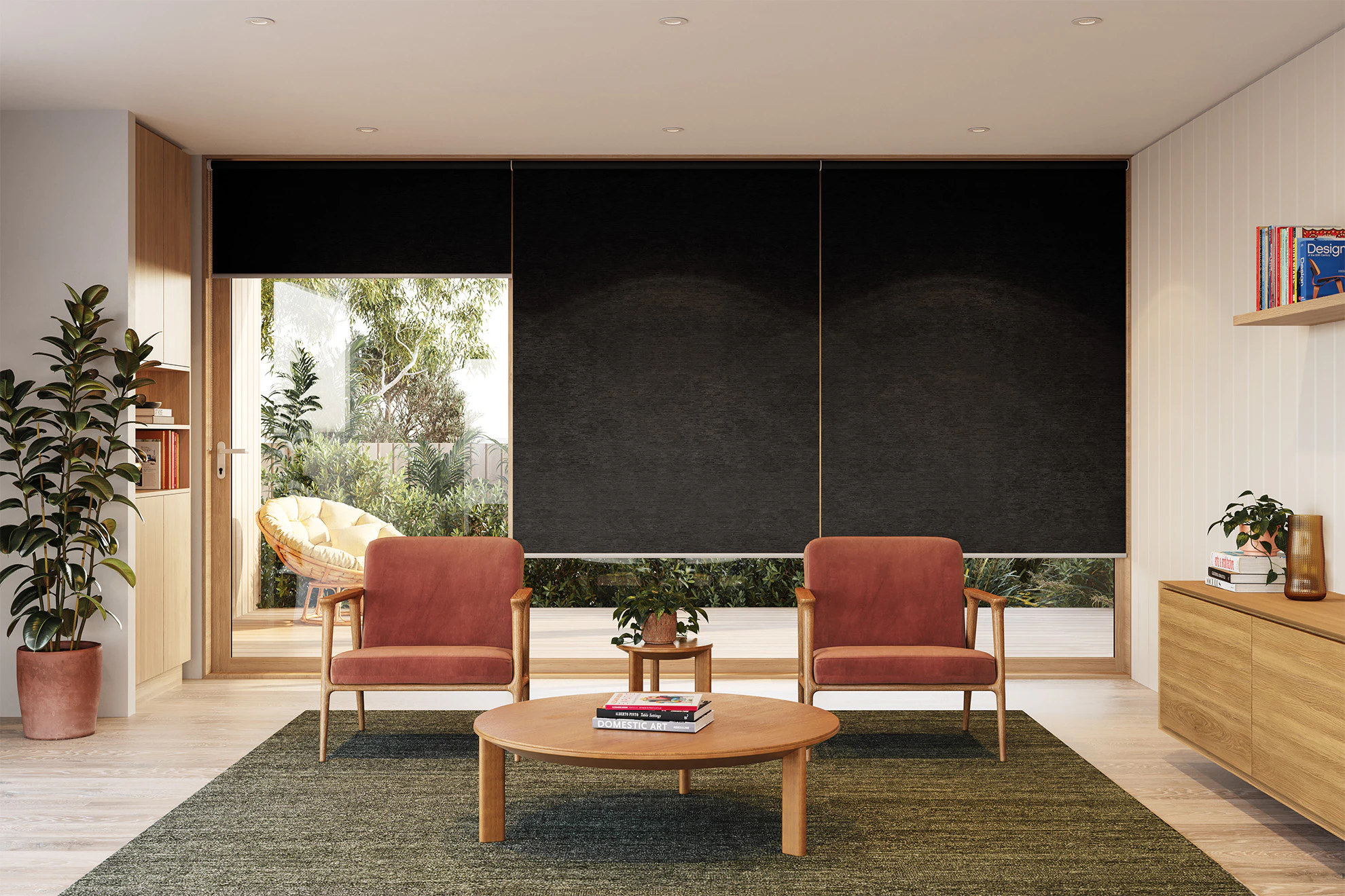 Lucy Blackout Linked Roller Blinds in Onyx