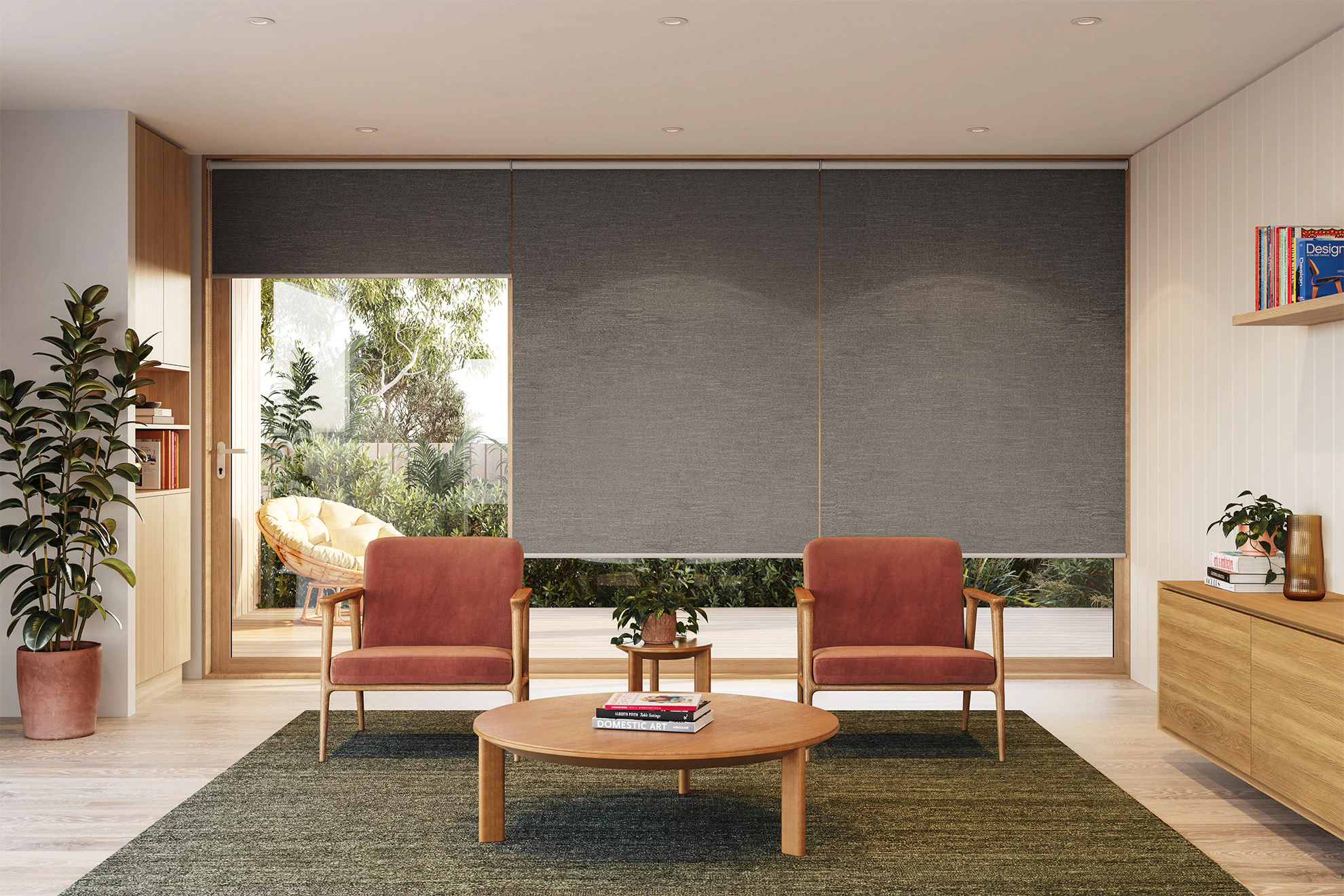 Trish Blackout Linked Roller Blinds in Silverlock