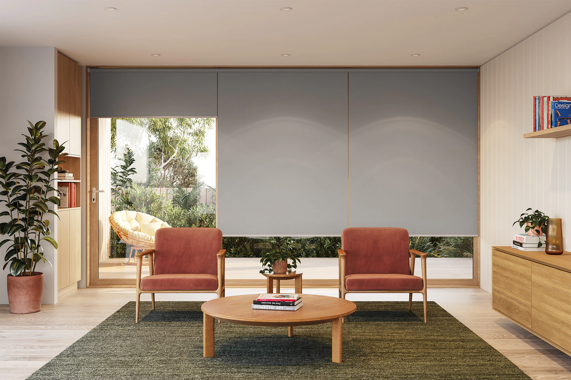 Jane Blackout Linked Roller Blinds in Lateral