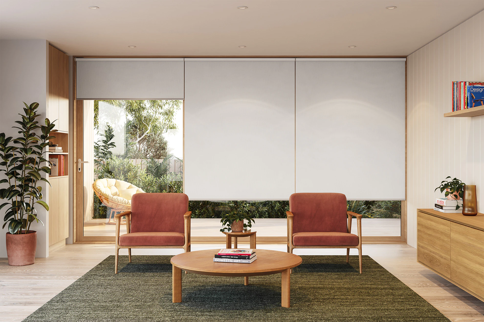 Emily Blackout Linked Roller Blinds in Natural
