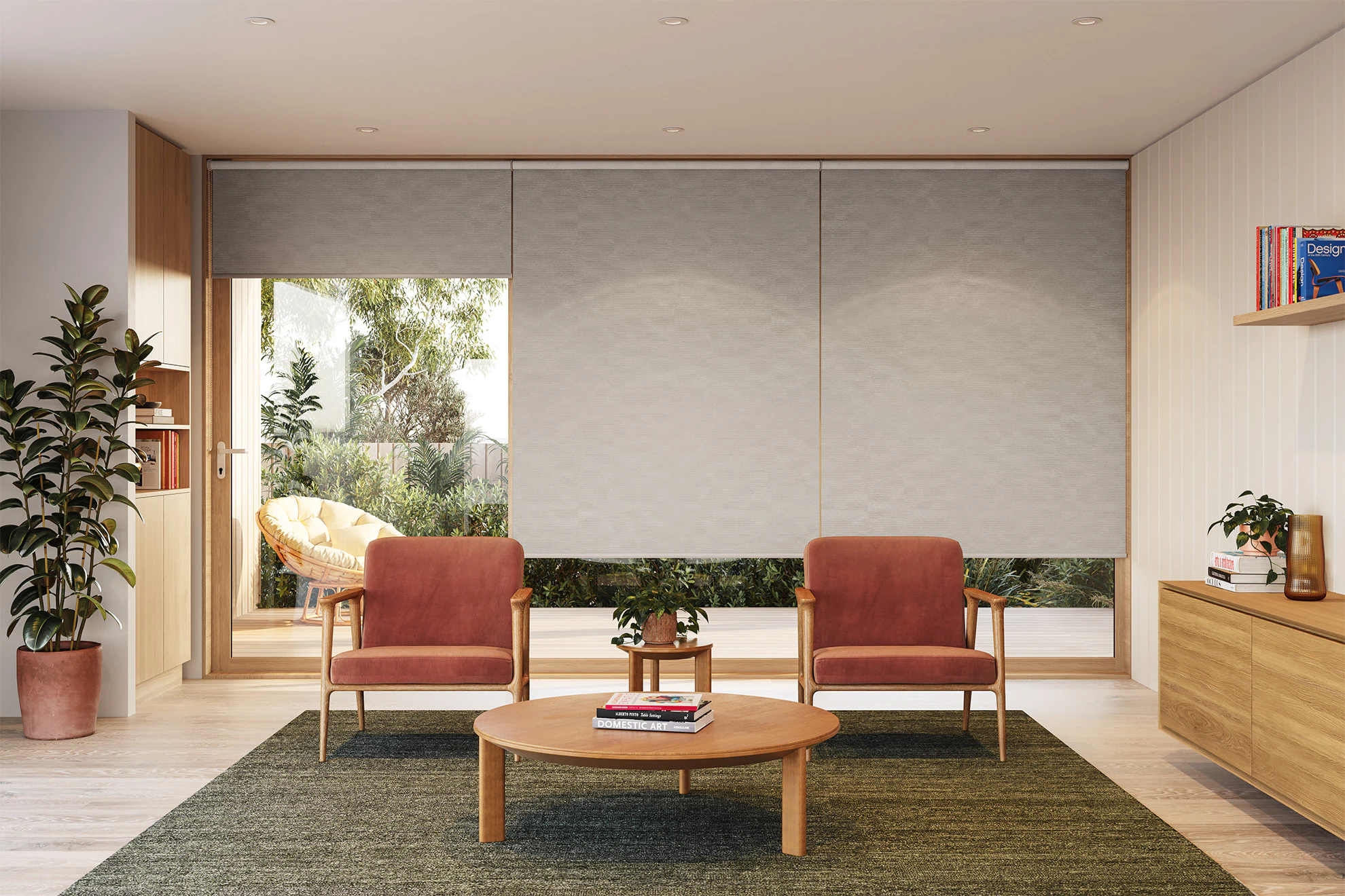 Florence Blackout Linked Roller Blinds in Plate