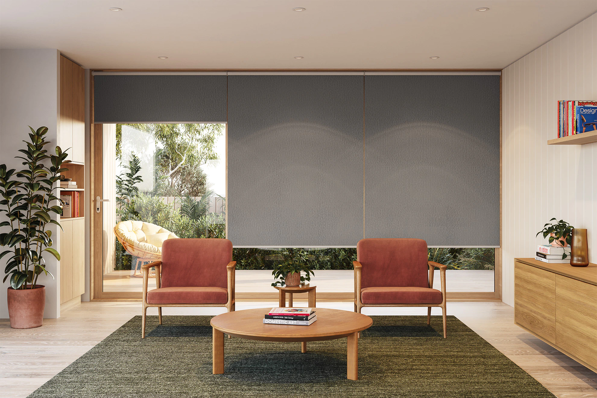 Erica Blackout Linked Roller Blinds in Willow