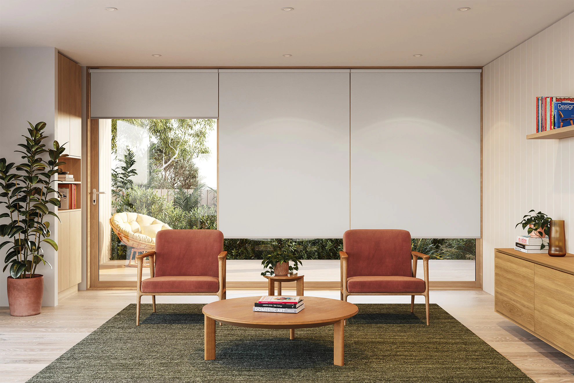 Jane Blackout Linked Roller Blinds in Crypto