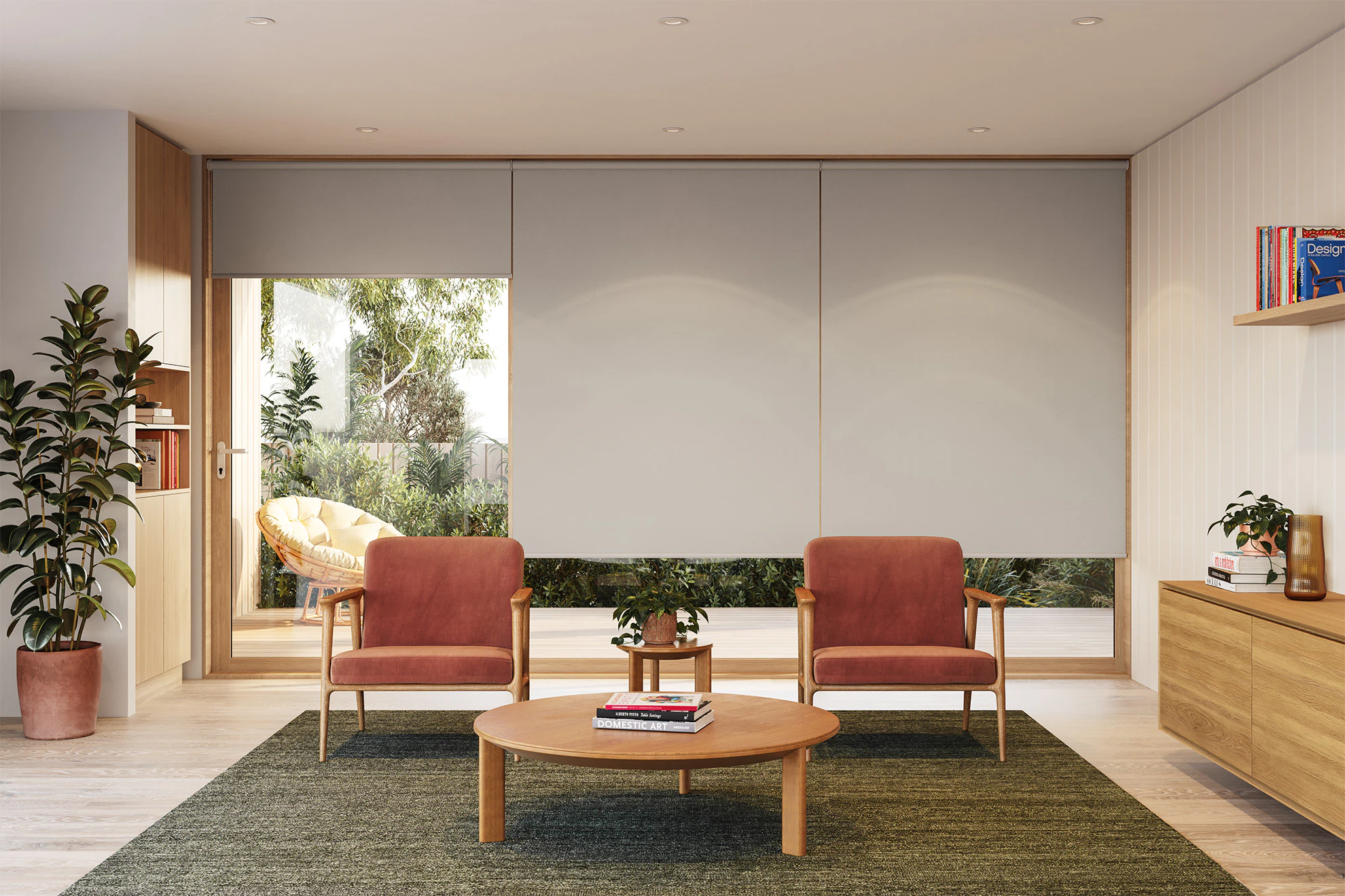 Jane Blackout Linked Roller Blinds in Eternity