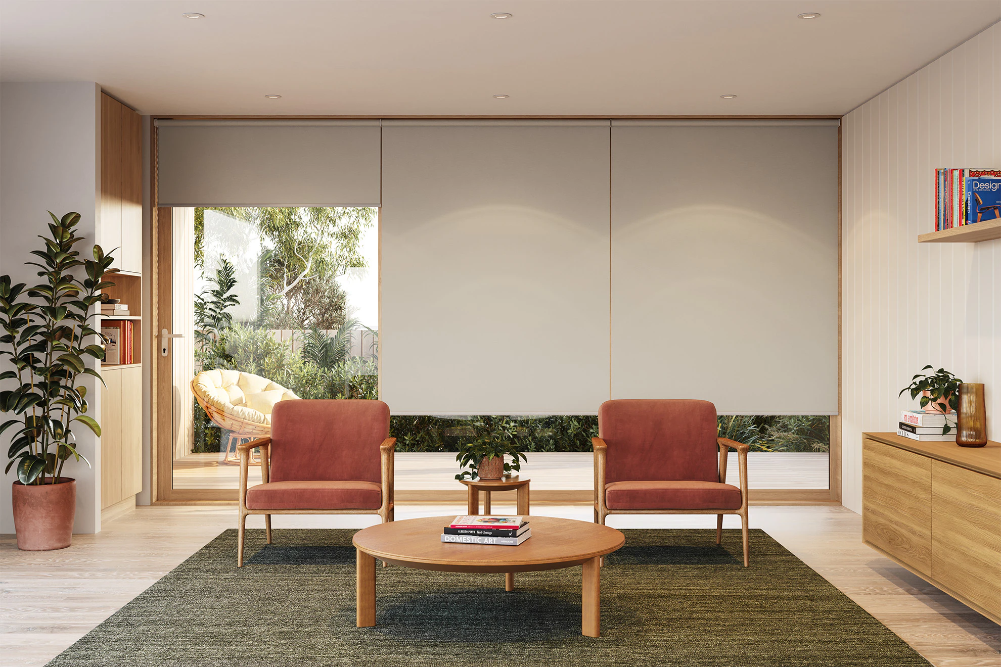Skyler Blackout Linked Roller Blinds in Cloud