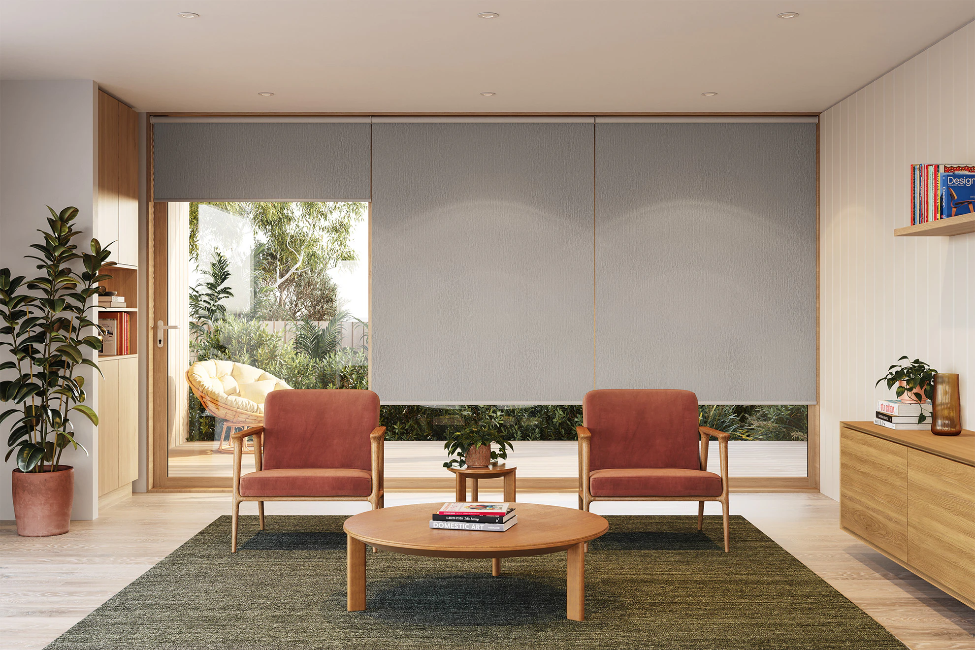 Erica Blackout Linked Roller Blinds in Kai