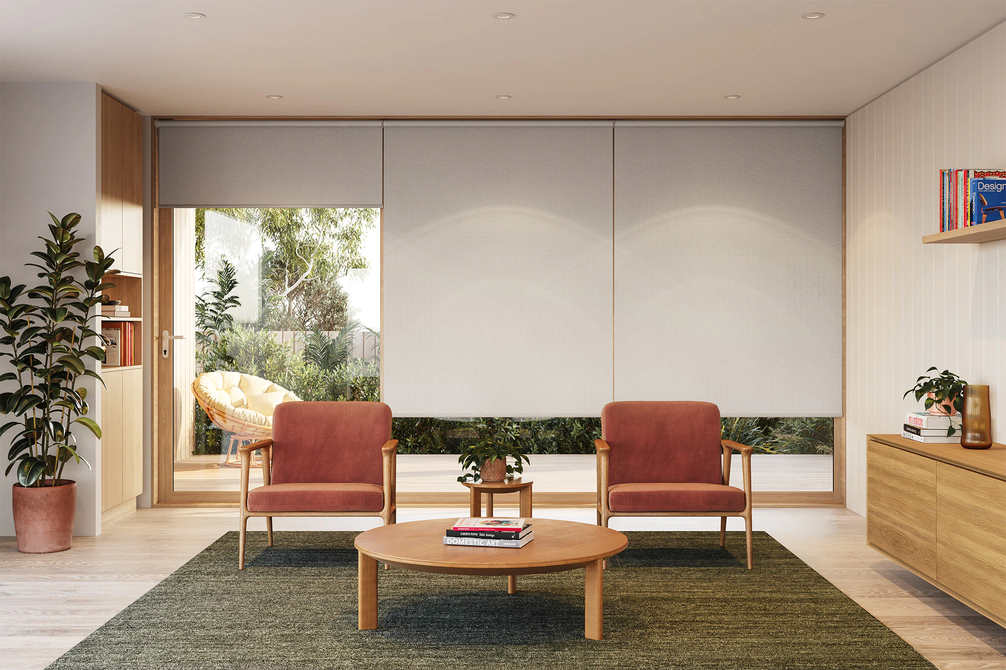 Jessica Blackout Linked Roller Blinds in Ecru