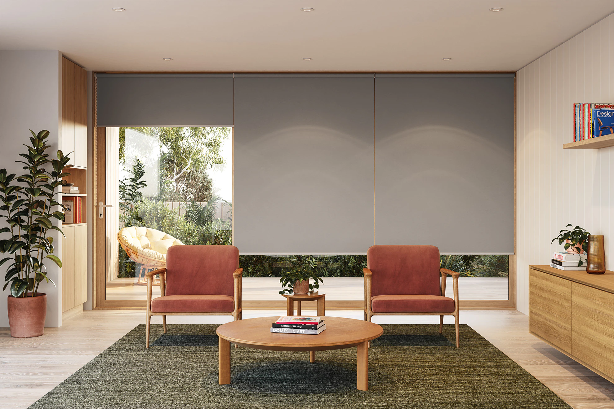 Skyler Blackout Linked Roller Blinds in Nimbus