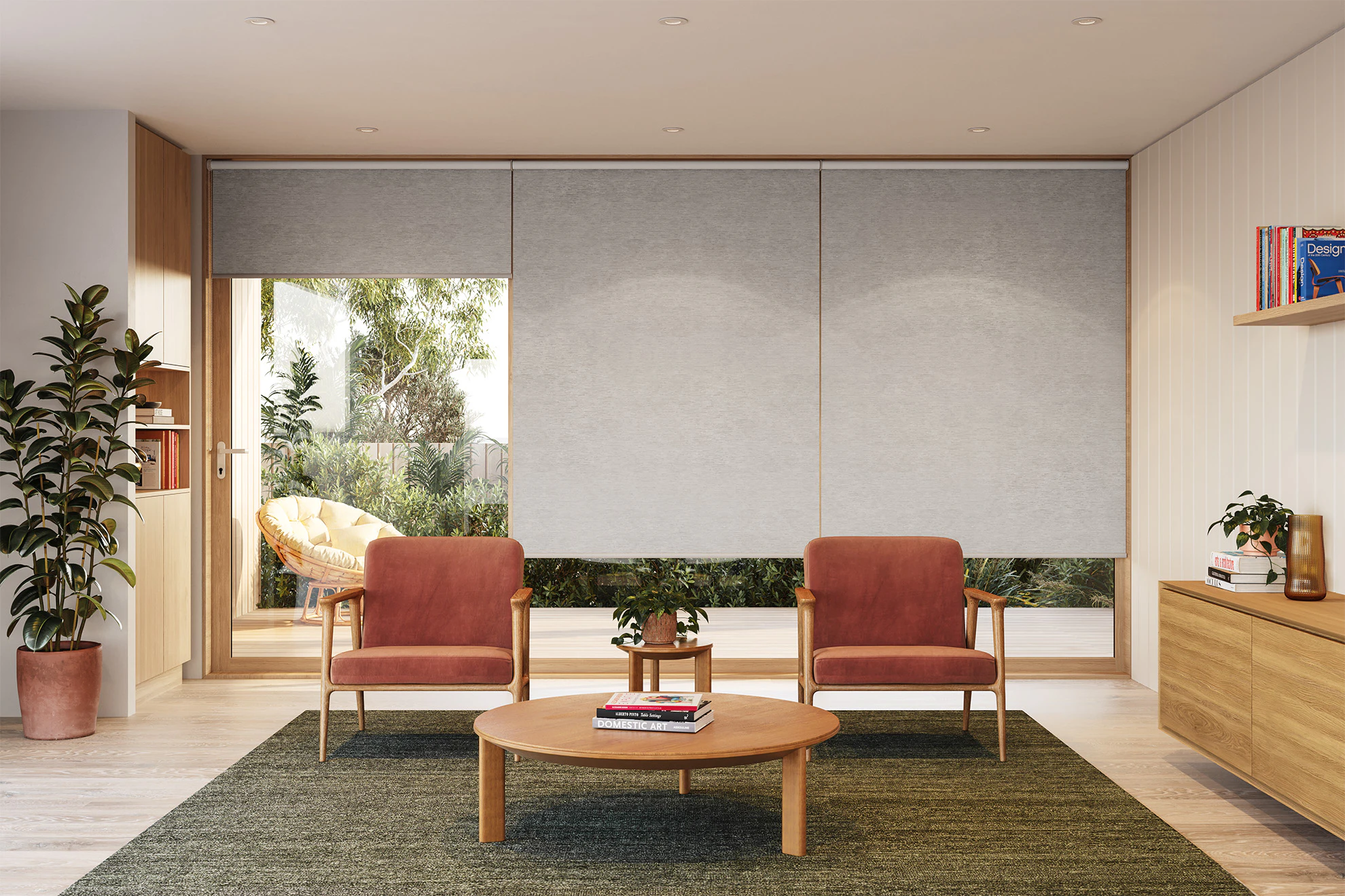 Lucy Blackout Linked Roller Blinds in Chalk