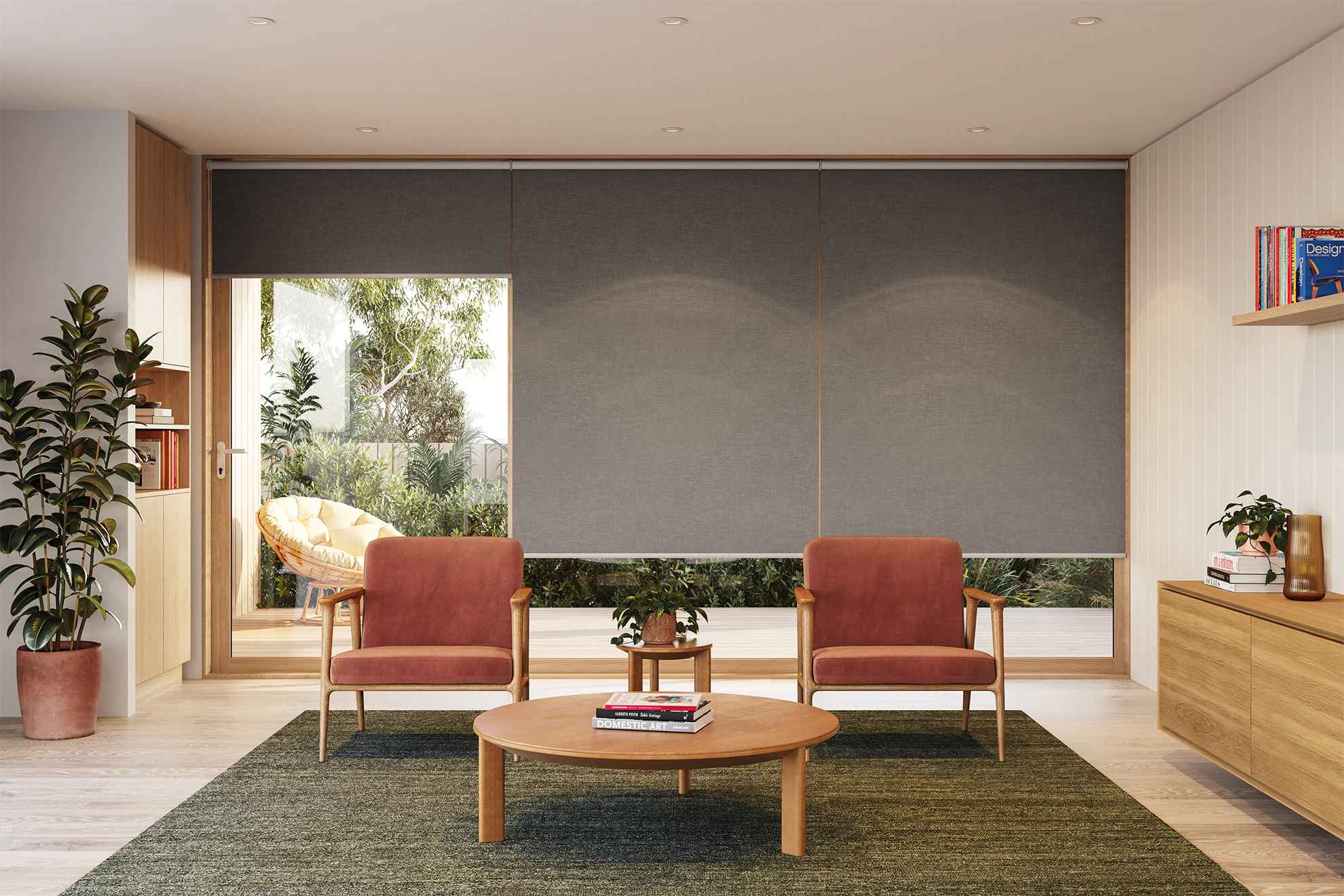 Marion Blackout Linked Roller Blinds in Fleece
