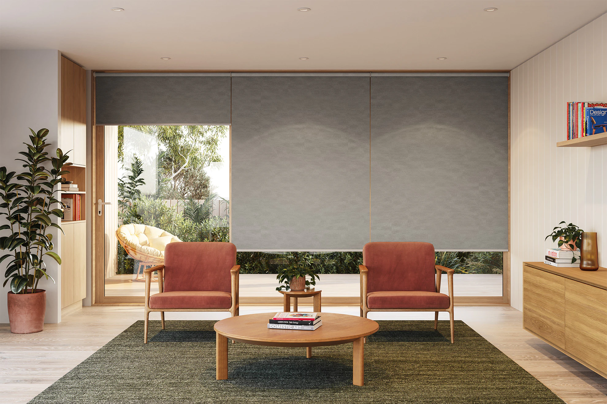 Florence Blackout Linked Roller Blinds in Zinc