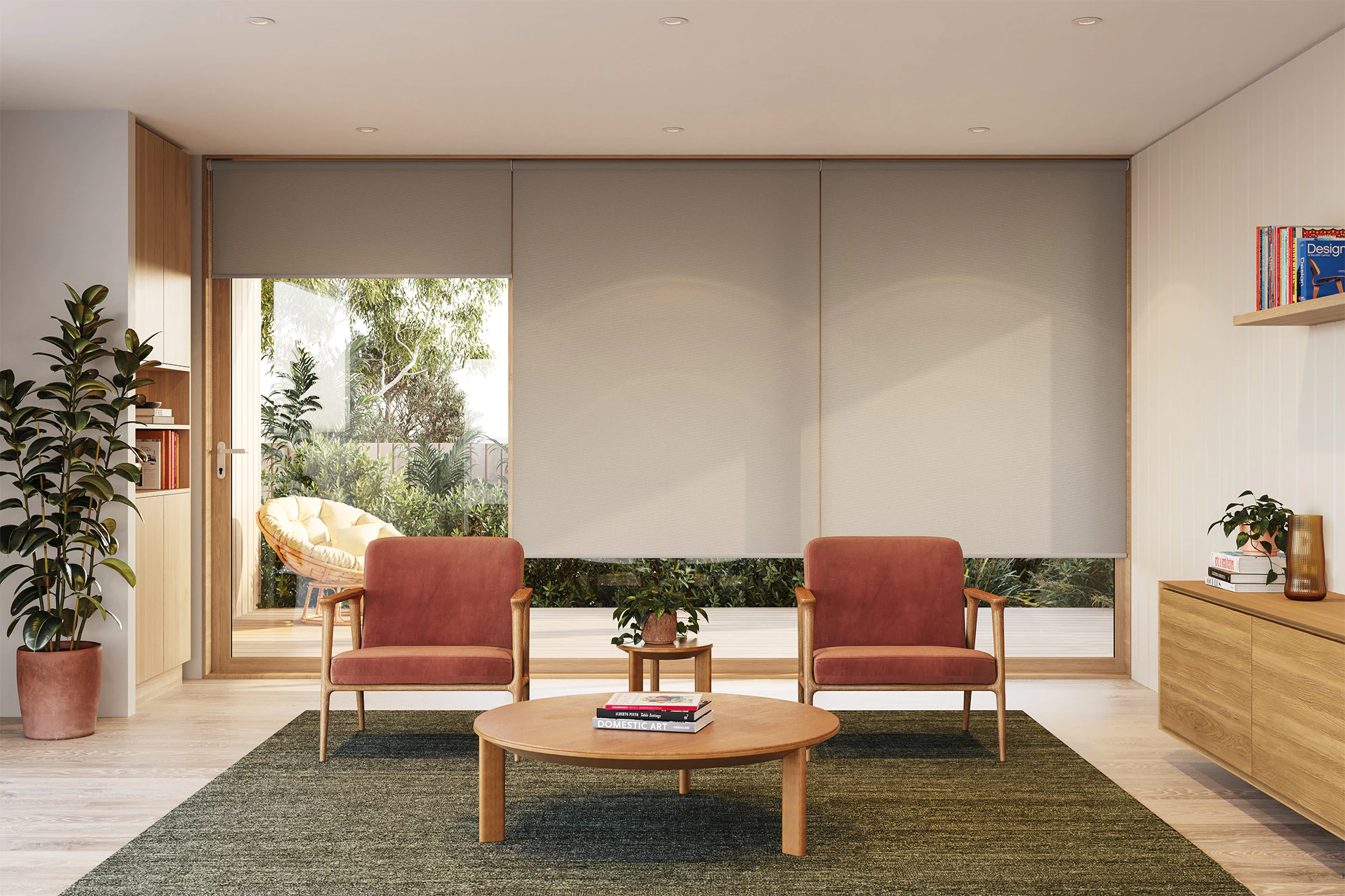 Jessica Light Filter Linked Roller Blinds in Ecru