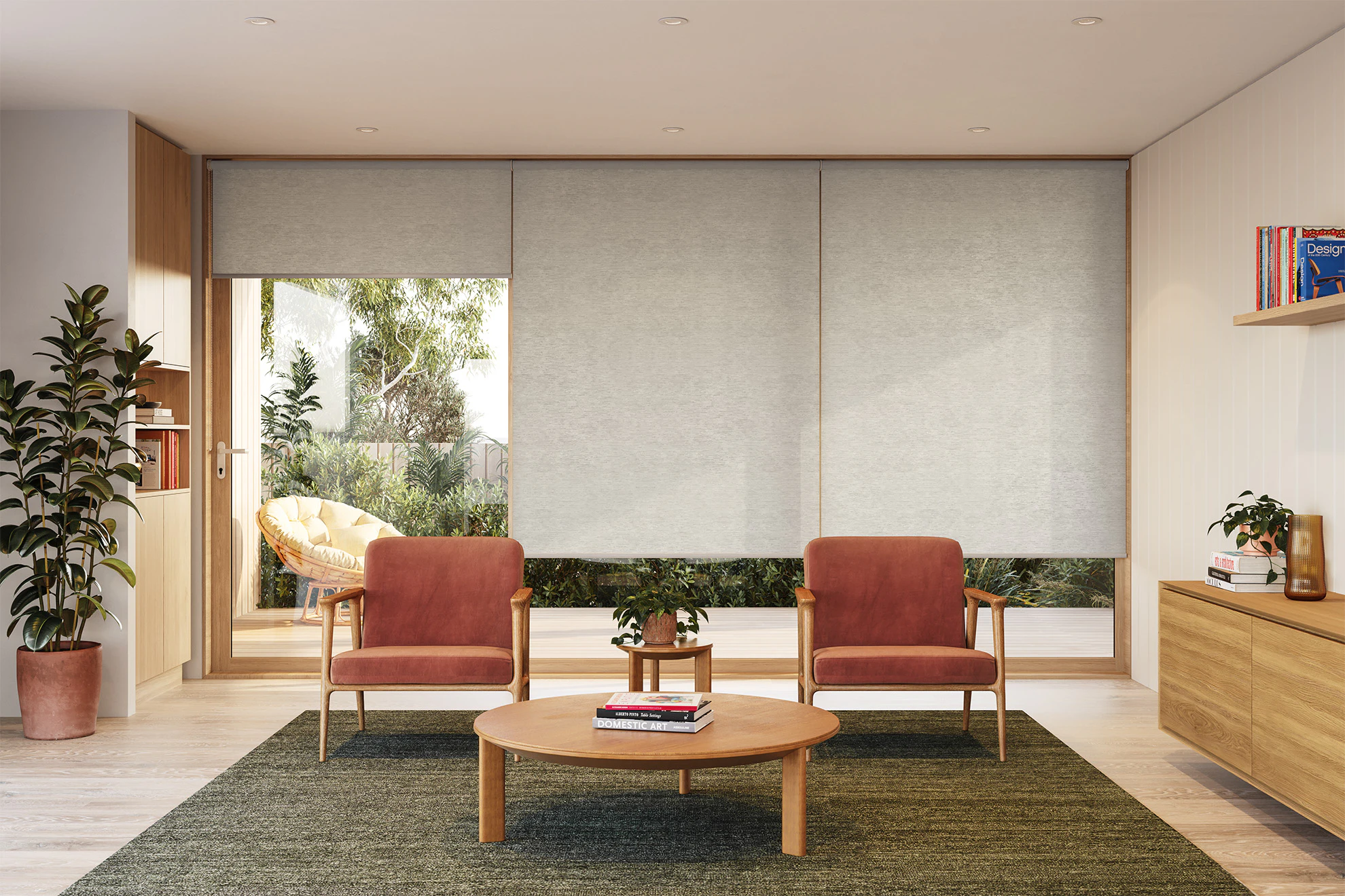 Lucy Light Filter Linked Roller Blinds in Chalk