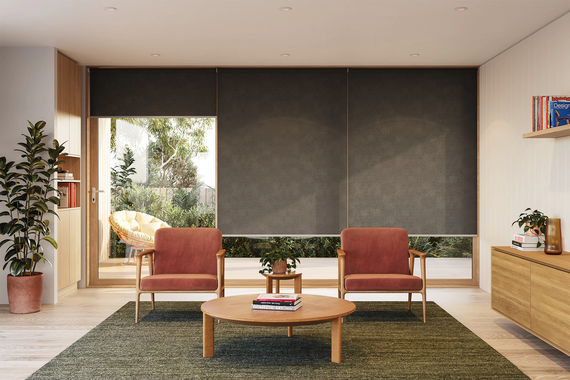 Margot Light Filter Linked Roller Blinds in Baltic