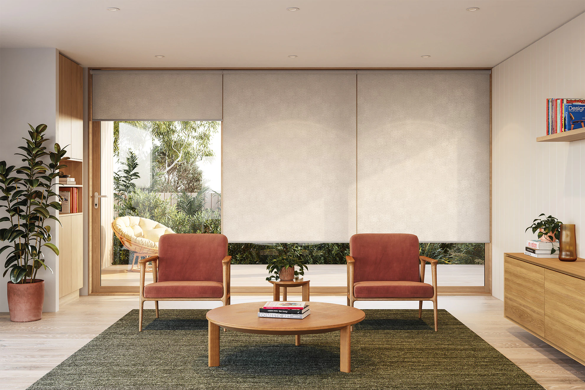 Margot Light Filter Linked Roller Blinds in Marble