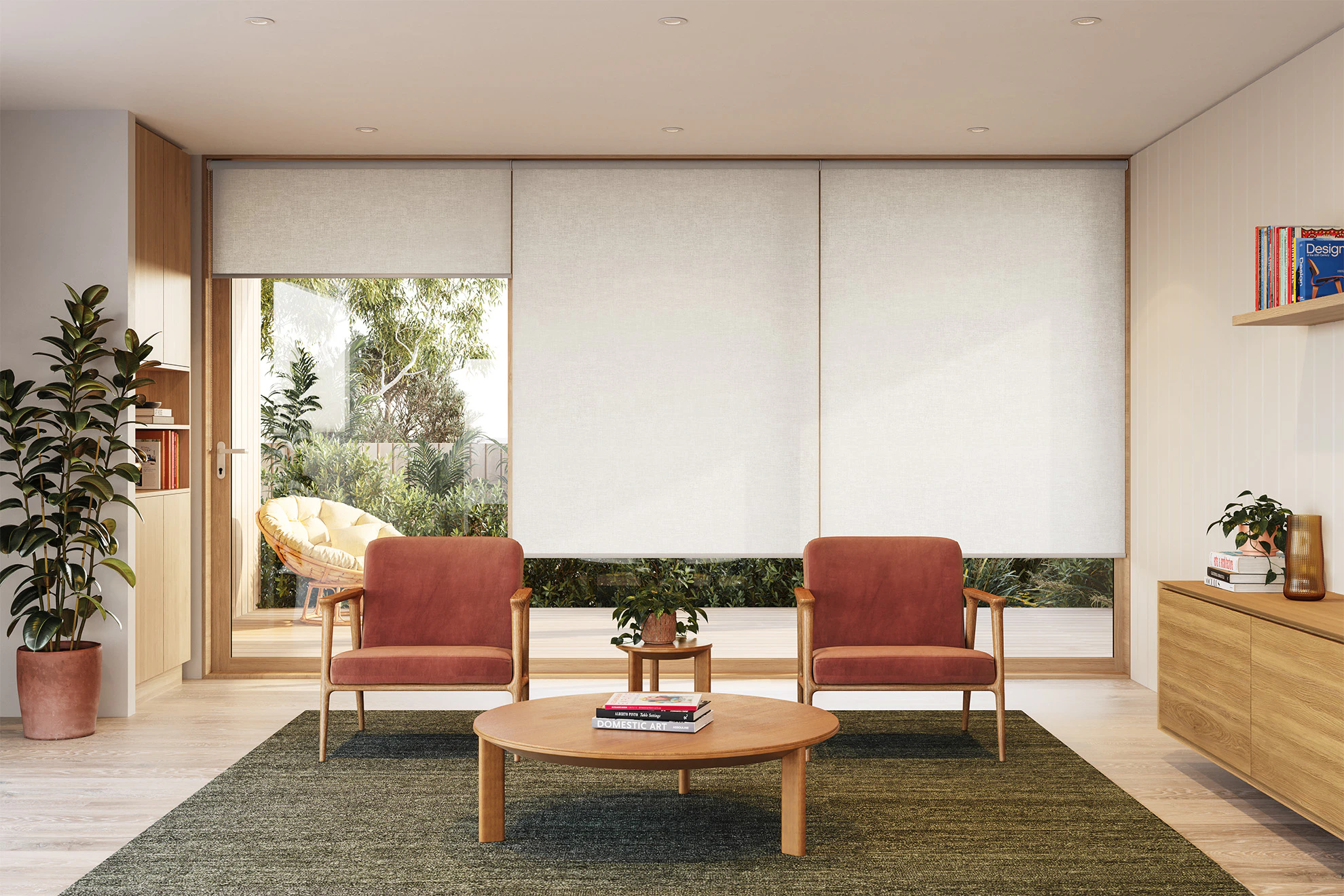 Marion Light Filter Linked Roller Blinds in Lily