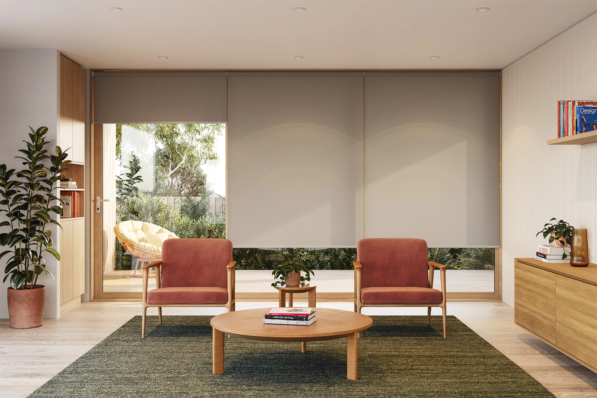 Jessica Light Filter Linked Roller Blinds in Nougat