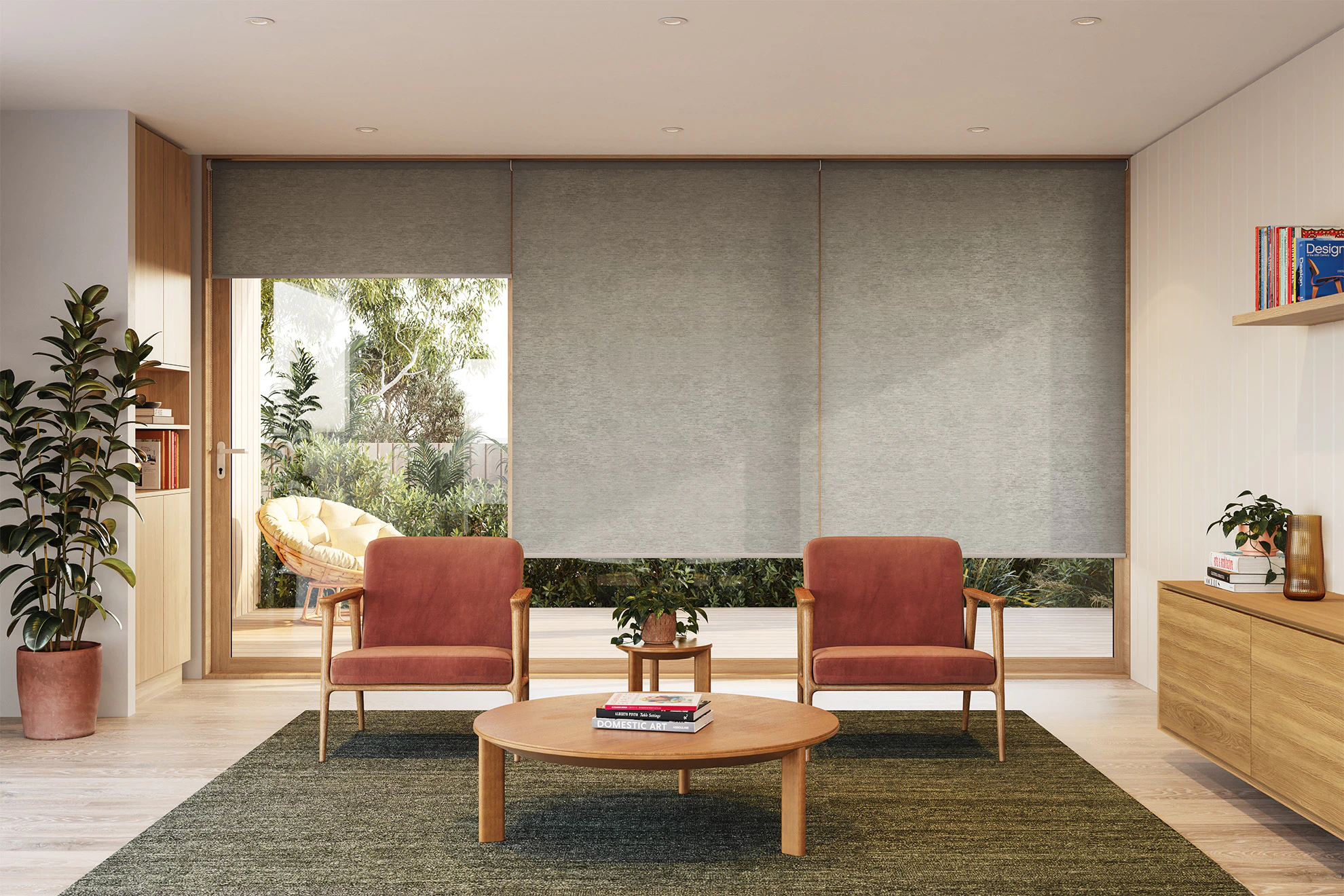 Lucy Light Filter Linked Roller Blinds in Graphite