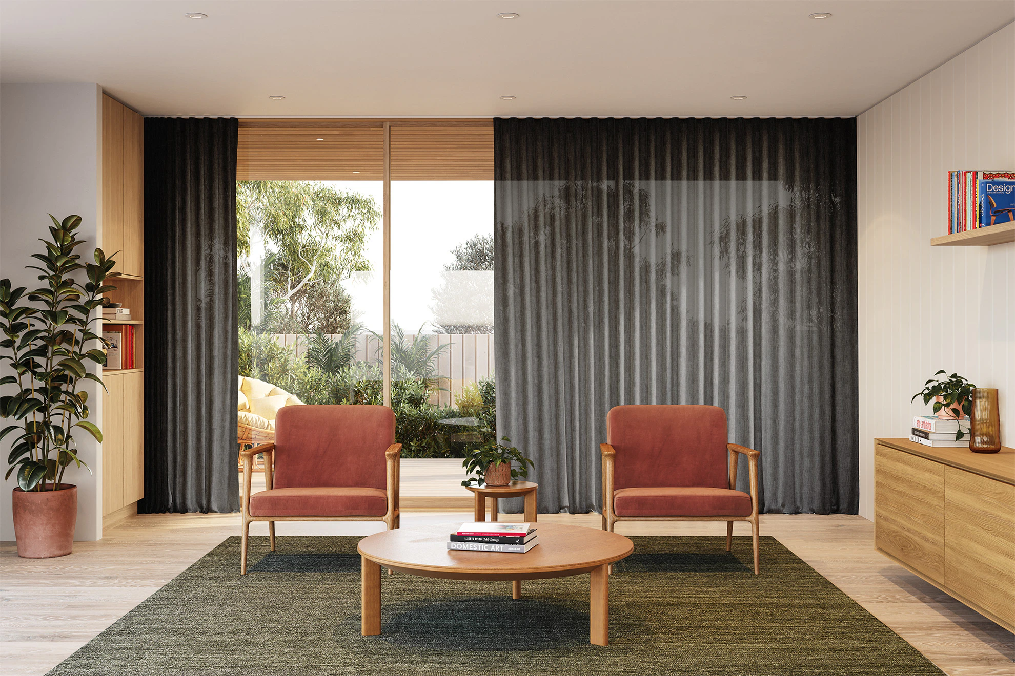 Anna Sheer Curtains in Basalt