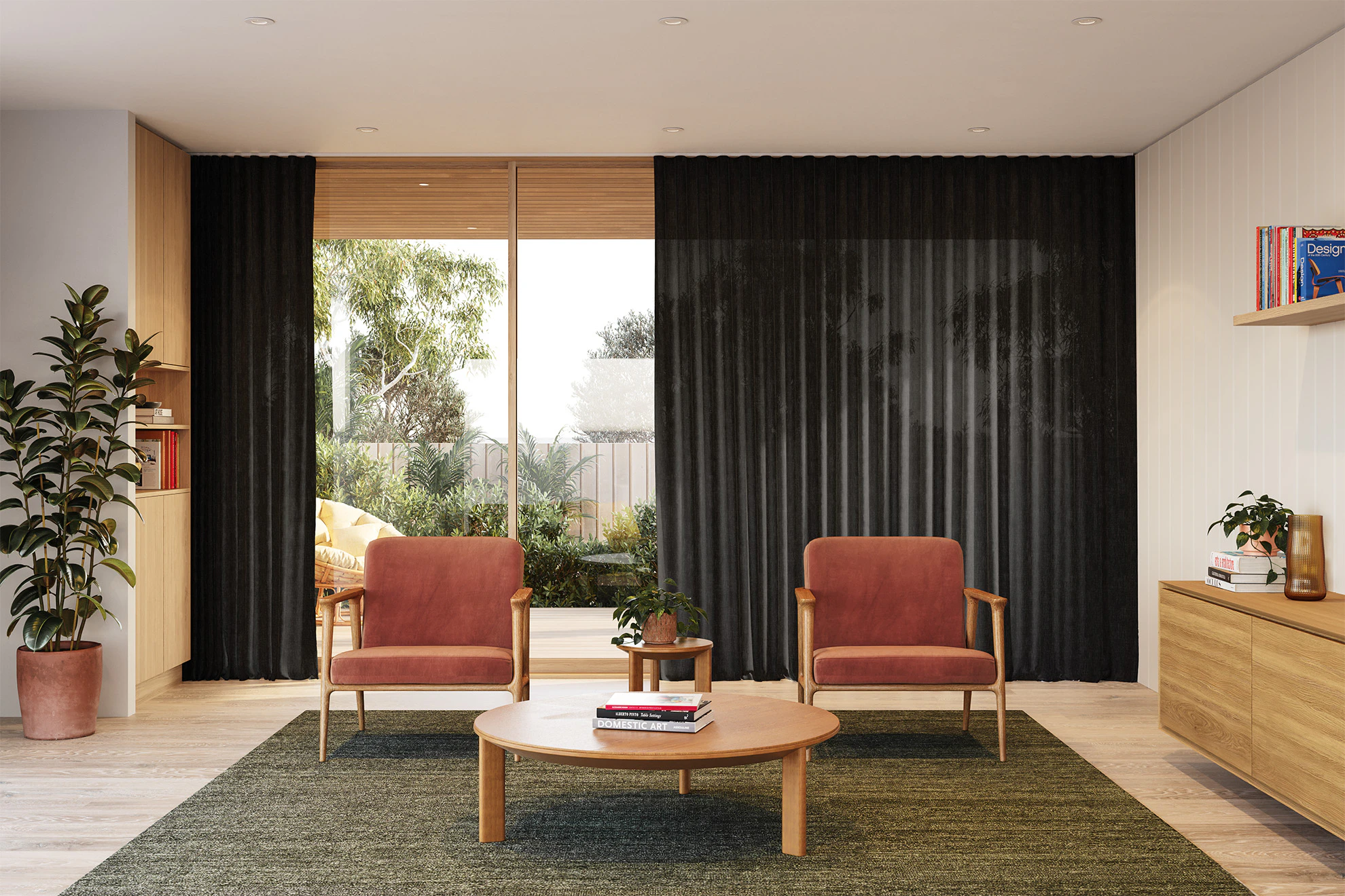 Wendy Sheer Curtains in Charcoal