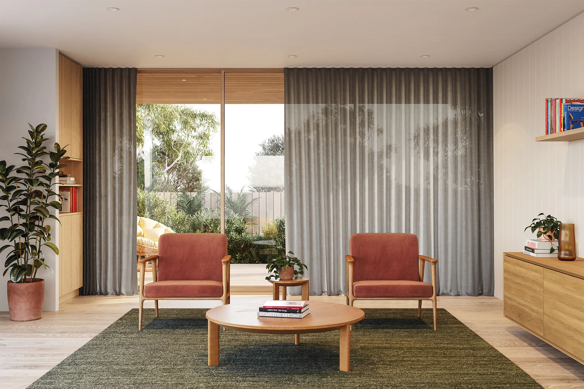 Wendy Sheer Curtains in Granite