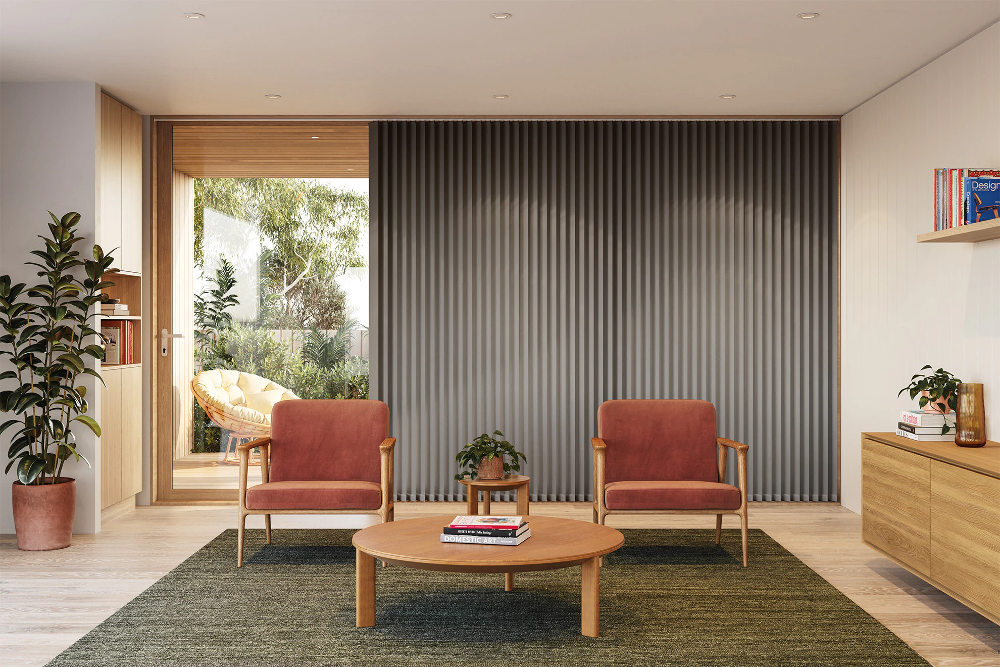 Jane Blackout Vertical Blinds in Fox