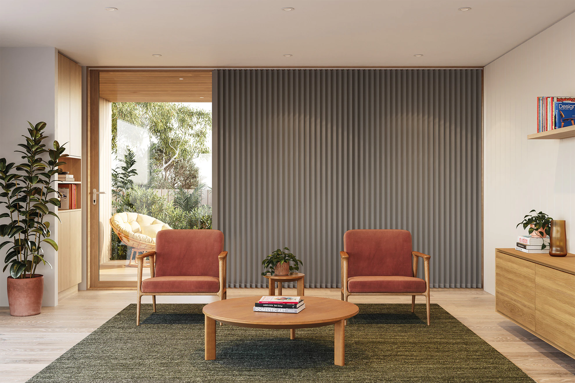 Skyler Blackout Vertical Blinds in Dune