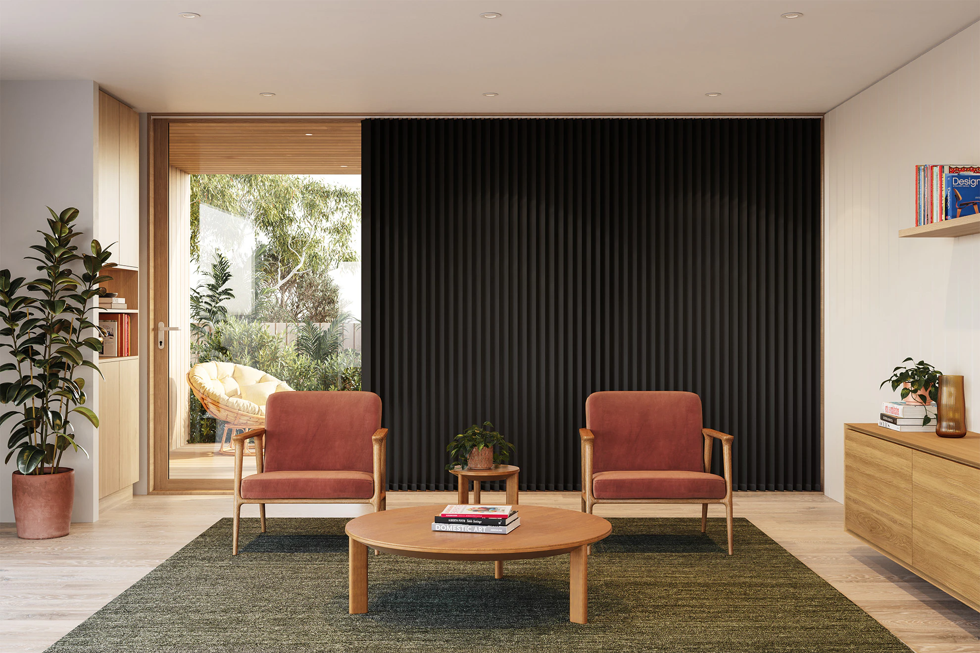 Skyler Blackout Vertical Blinds in Coal