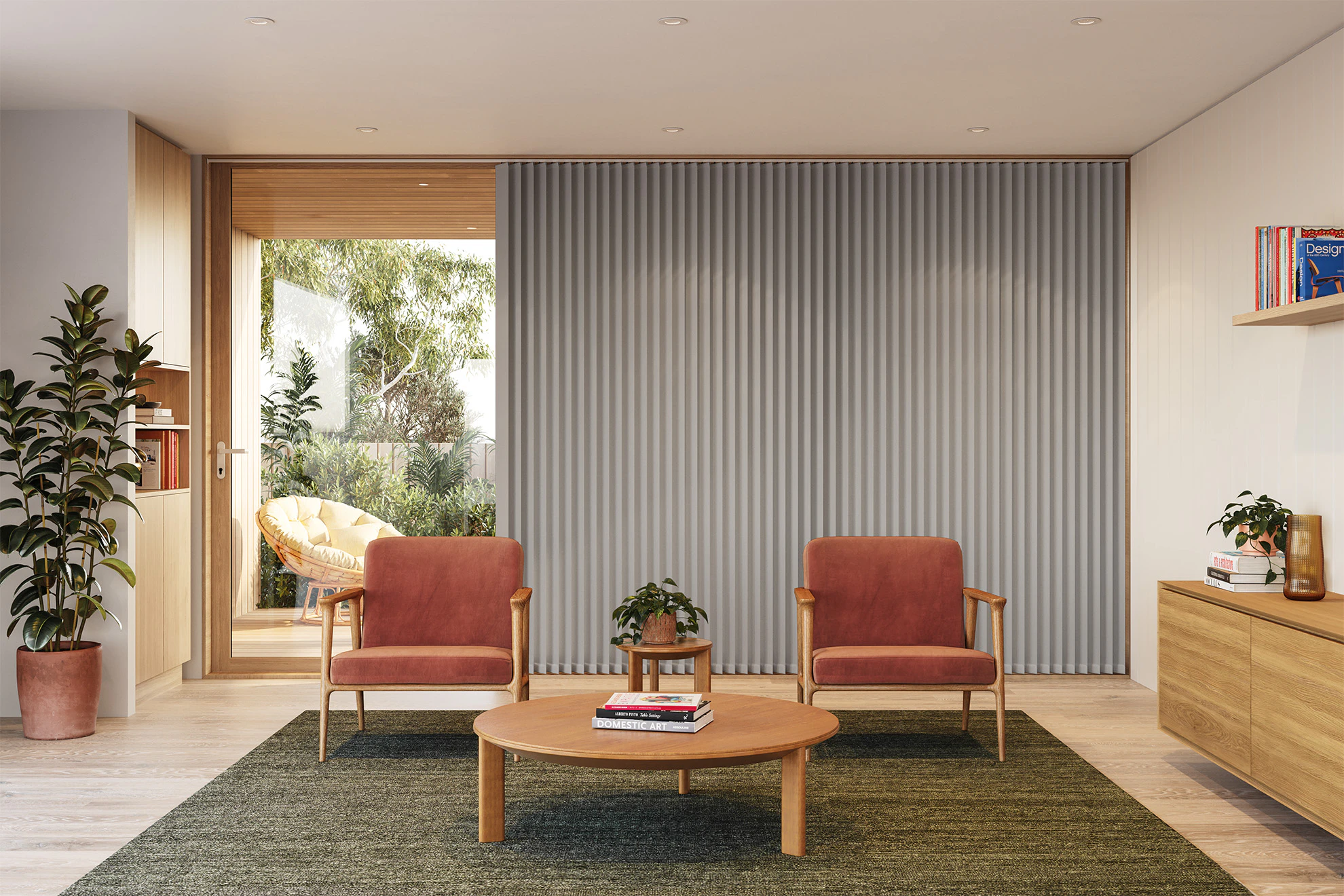 Skyler Blackout Vertical Blinds in Limestone