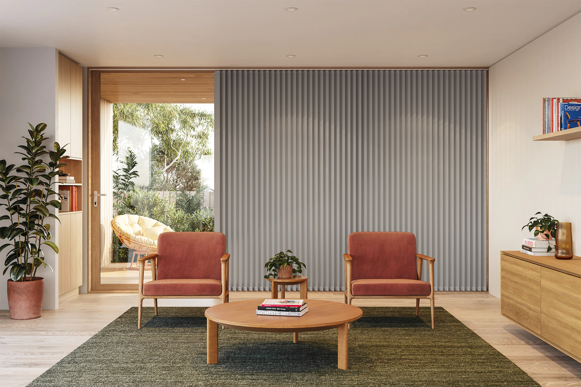 Skyler Blackout Vertical Blinds in Mist