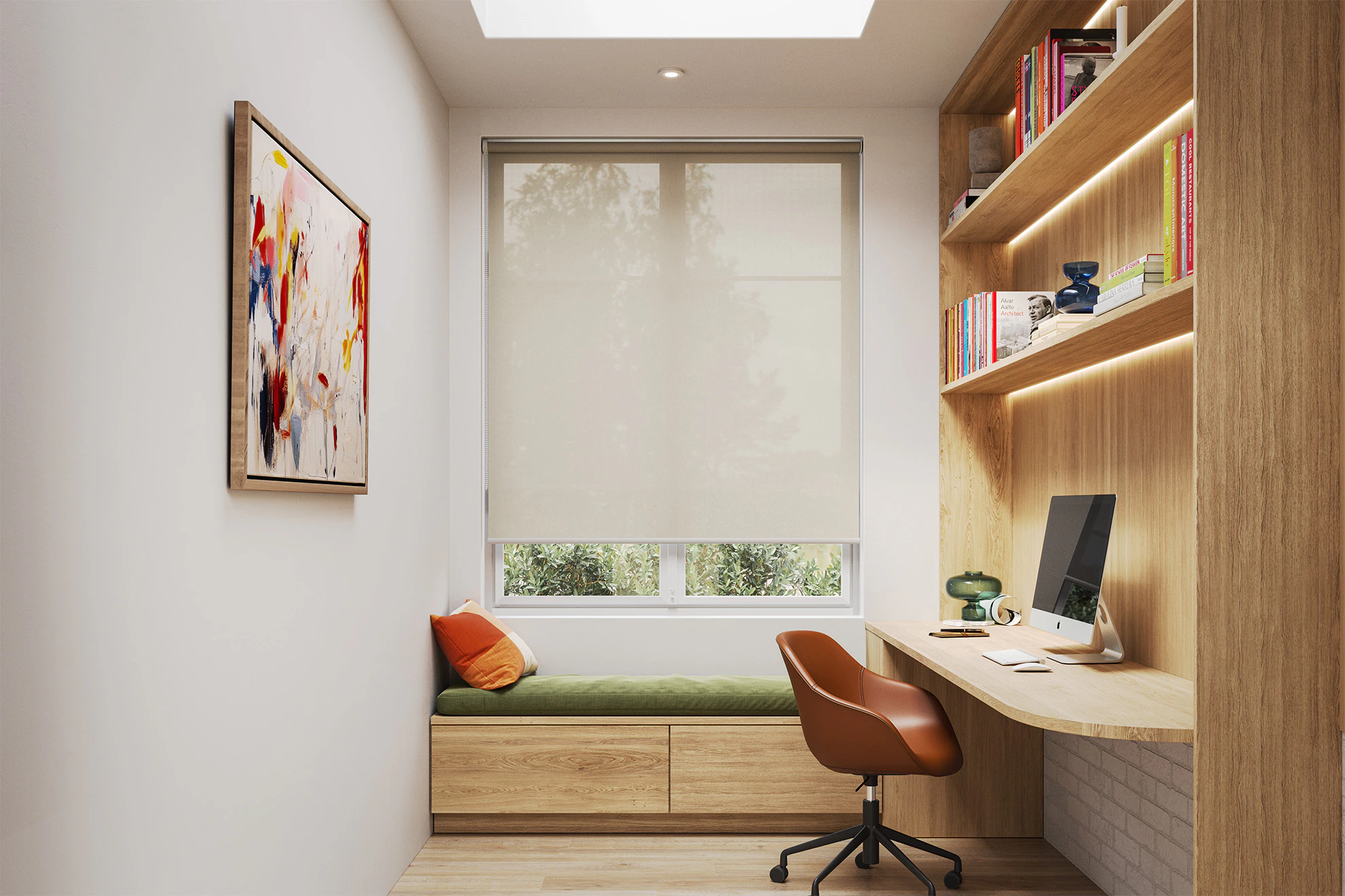 Sophie Sheer Sunscreen Roller Blinds in Barley