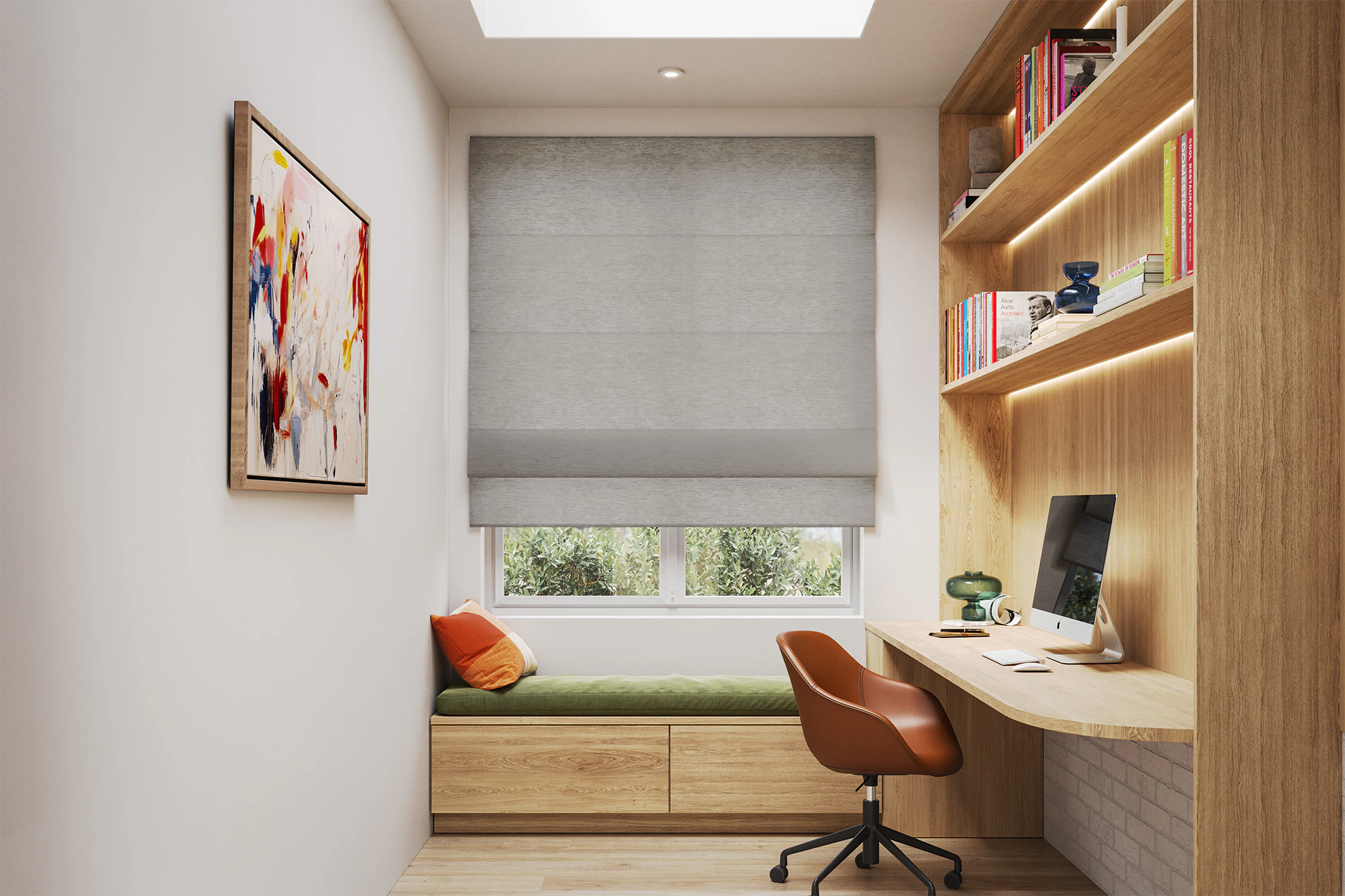 Lucy Light Filter Roman Blinds in Concrete