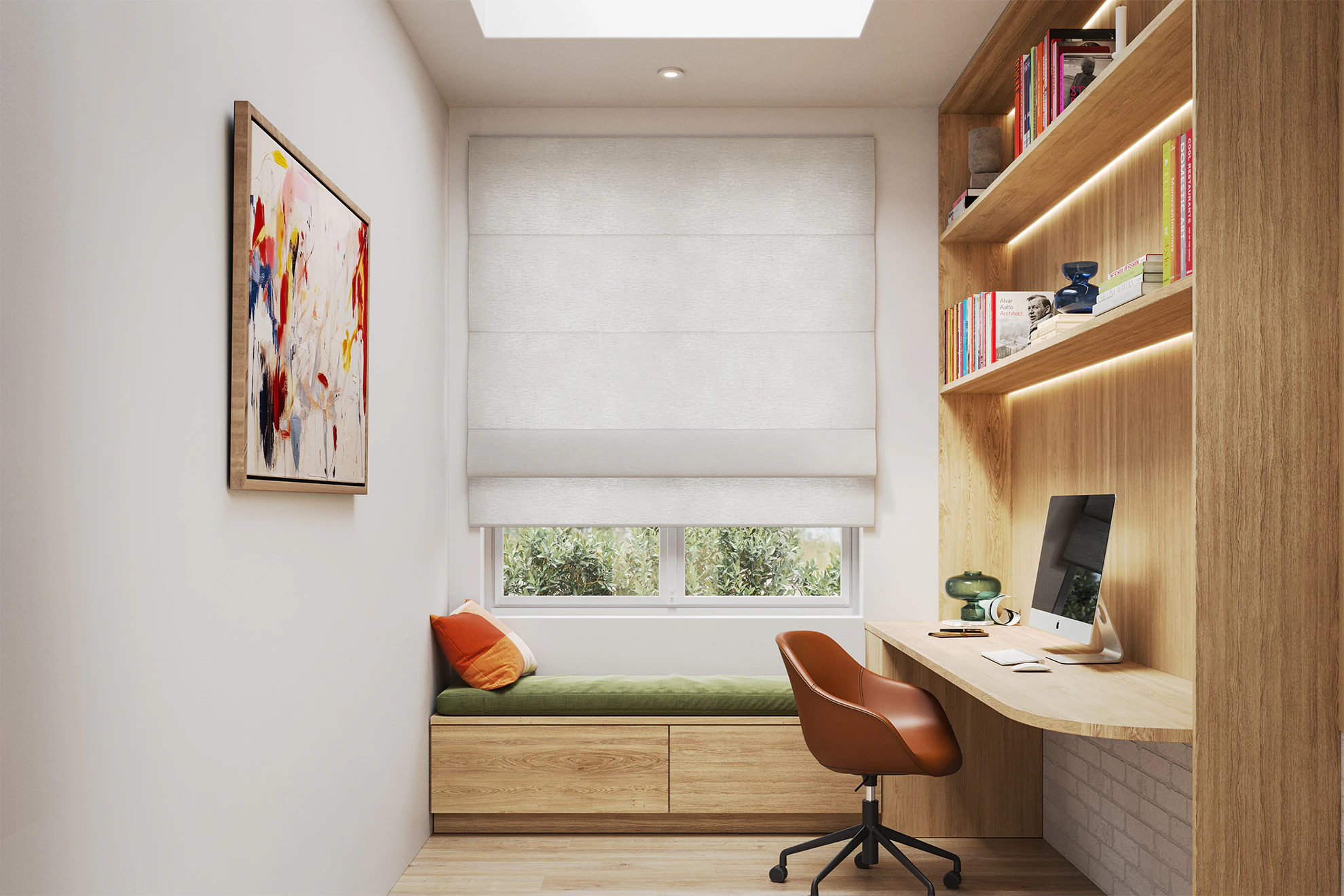 Margot Light Filter Roman Blinds in Plaster