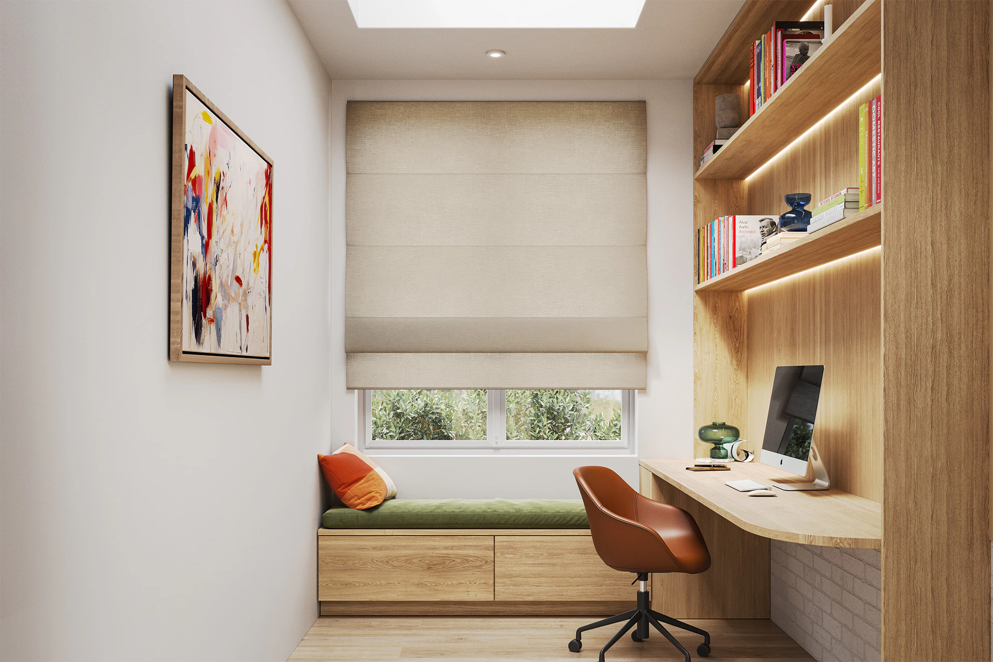 Marion Light Filter Roman Blinds in Chestnut