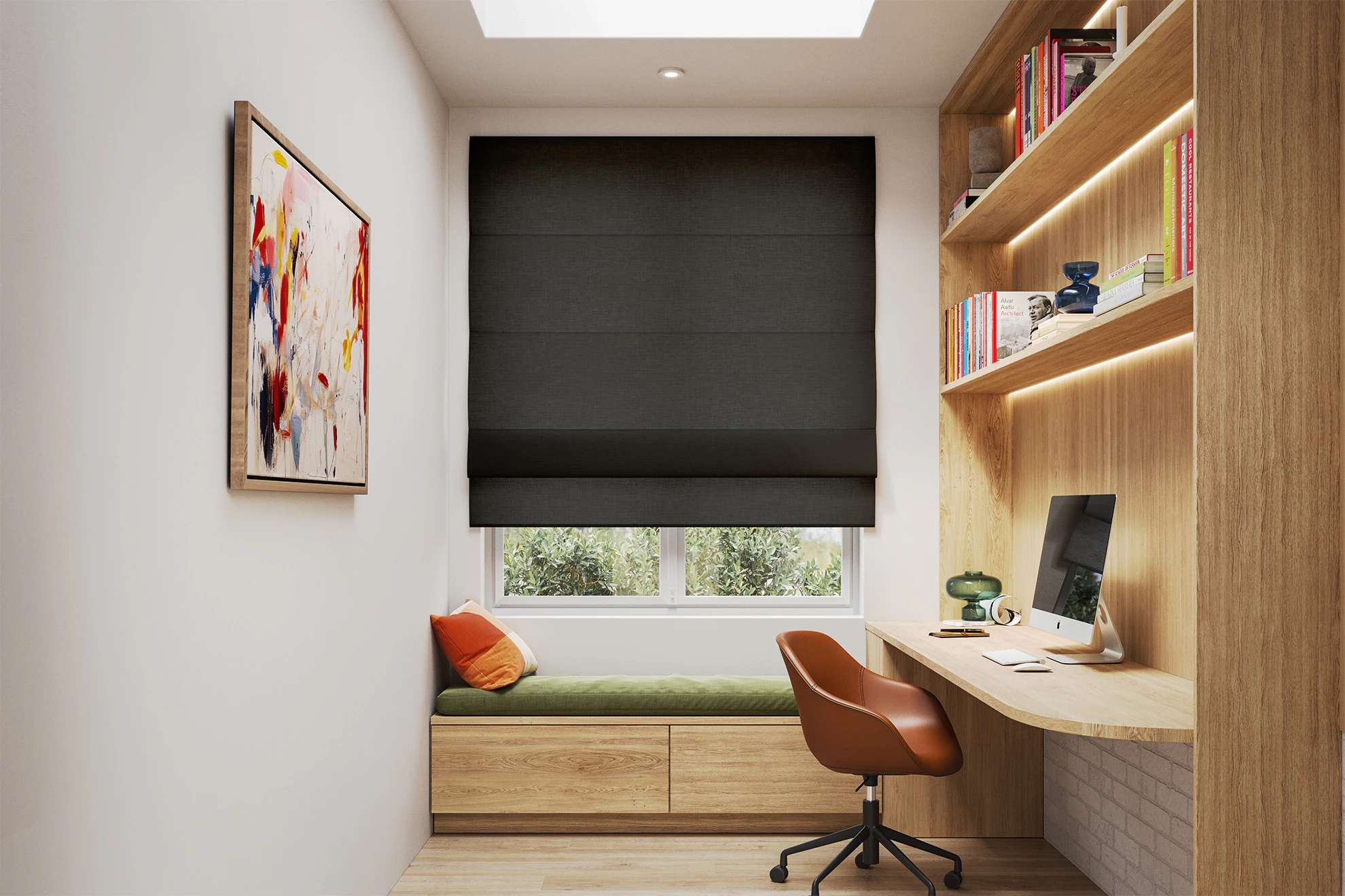 Marion Light Filter Roman Blinds in Granite