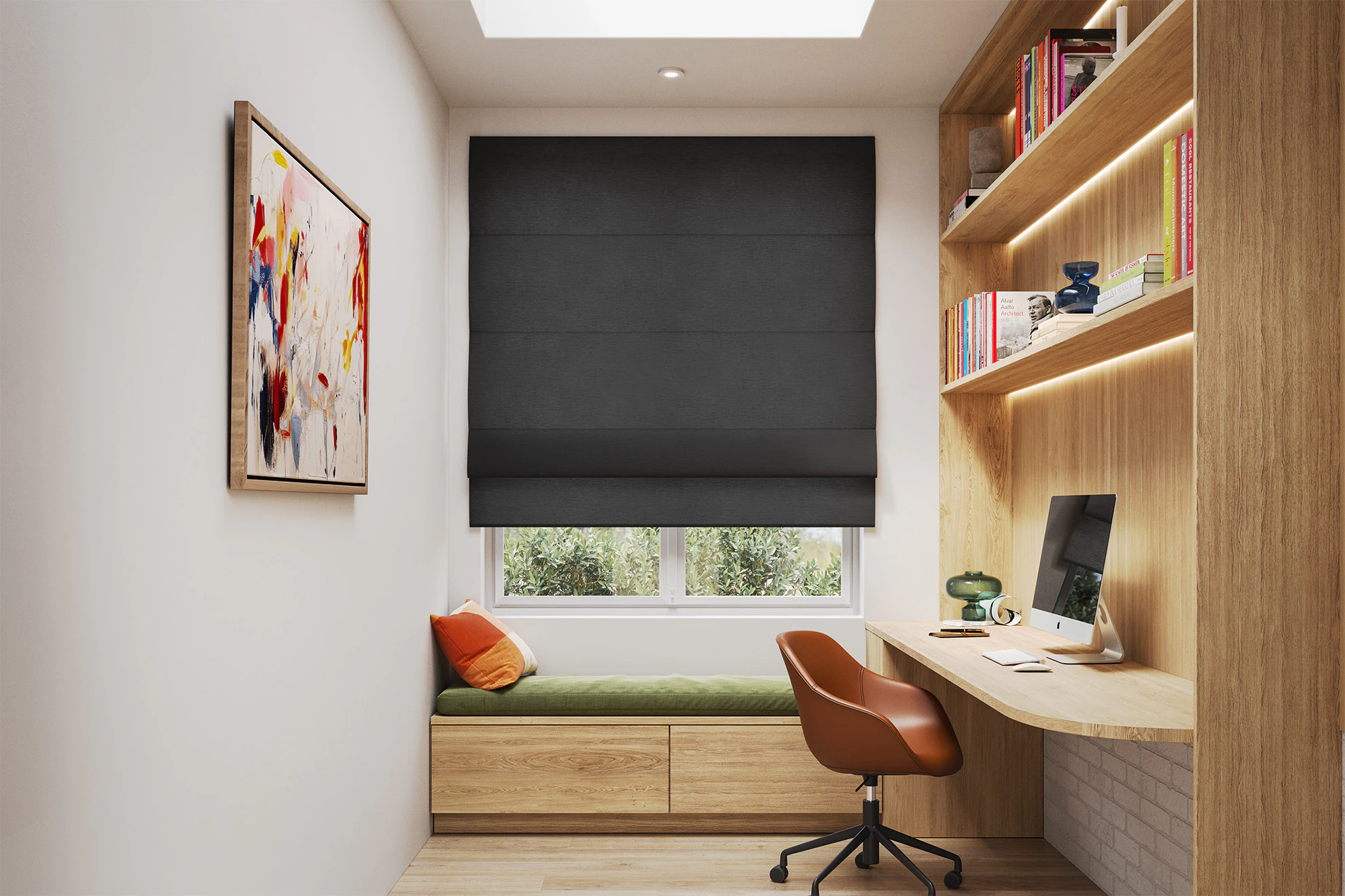 Margot Light Filter Roman Blinds in Lava