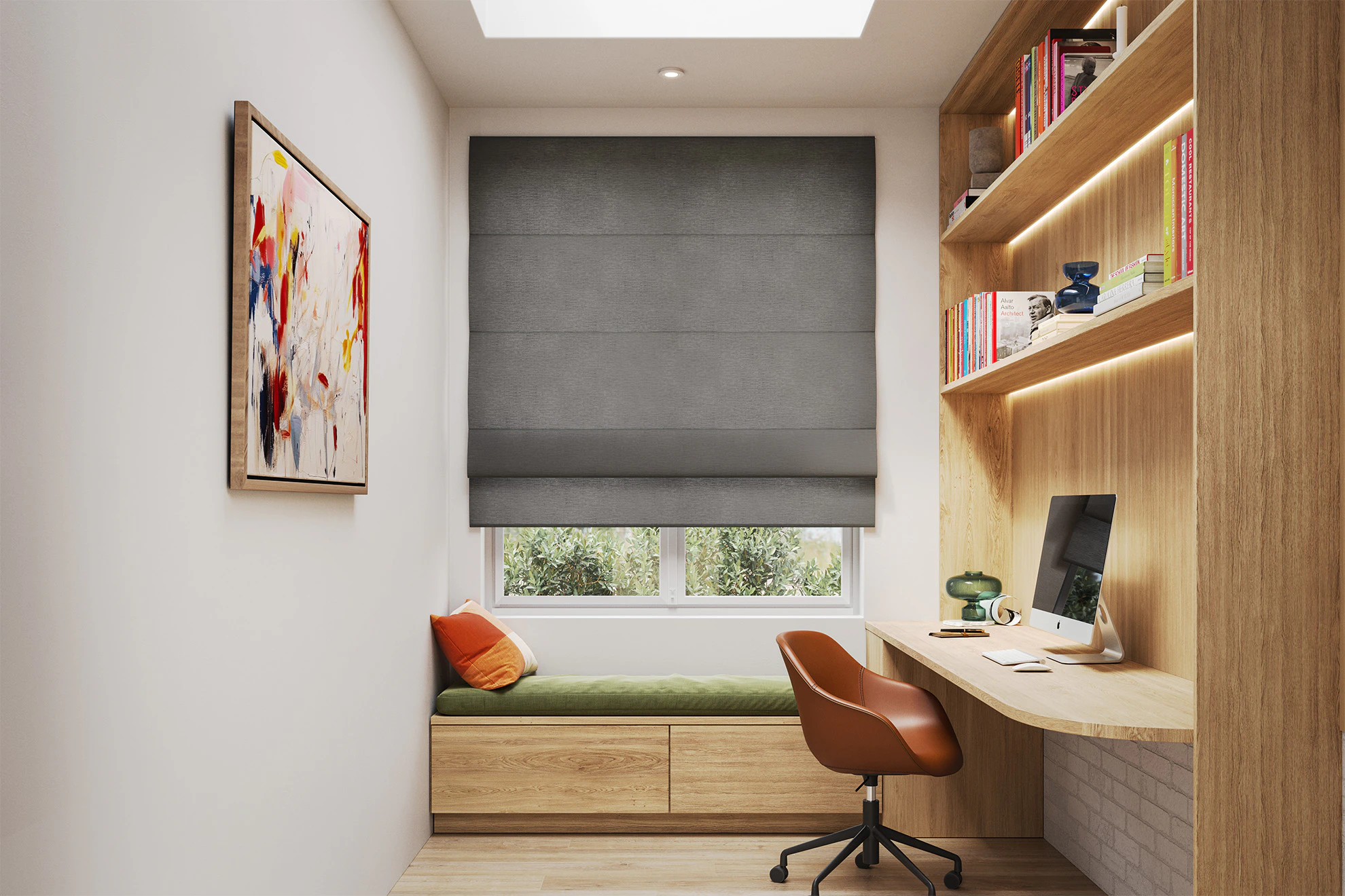 Margot Light Filter Roman Blinds in Suede