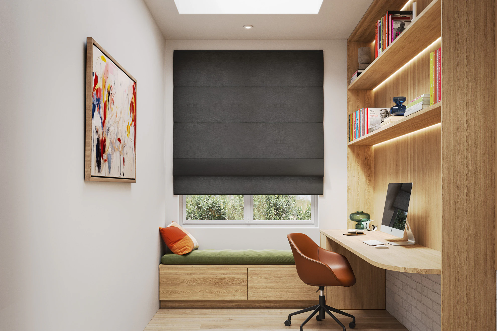 Margot Light Filter Roman Blinds in Baltic