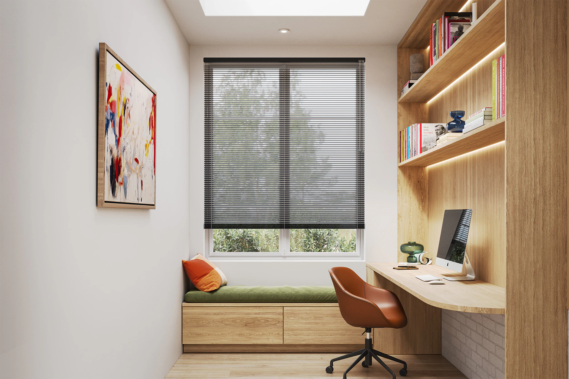 25mm Aluminium Aluminium Venetian Blinds in Black Satin