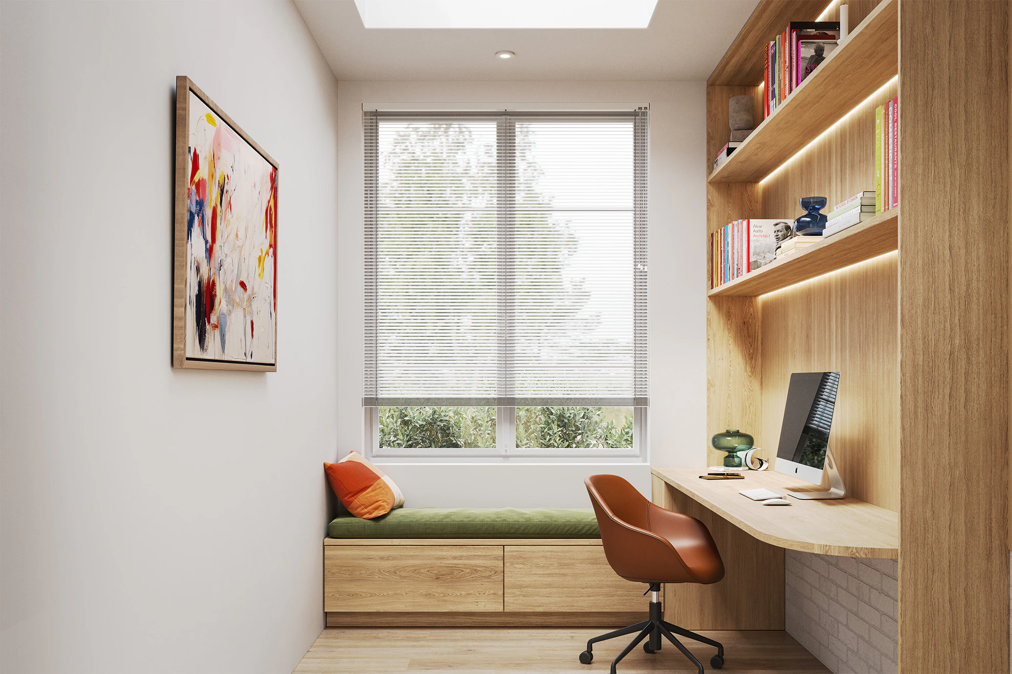 25mm Aluminium Aluminium Venetian Blinds in Light Alabaster